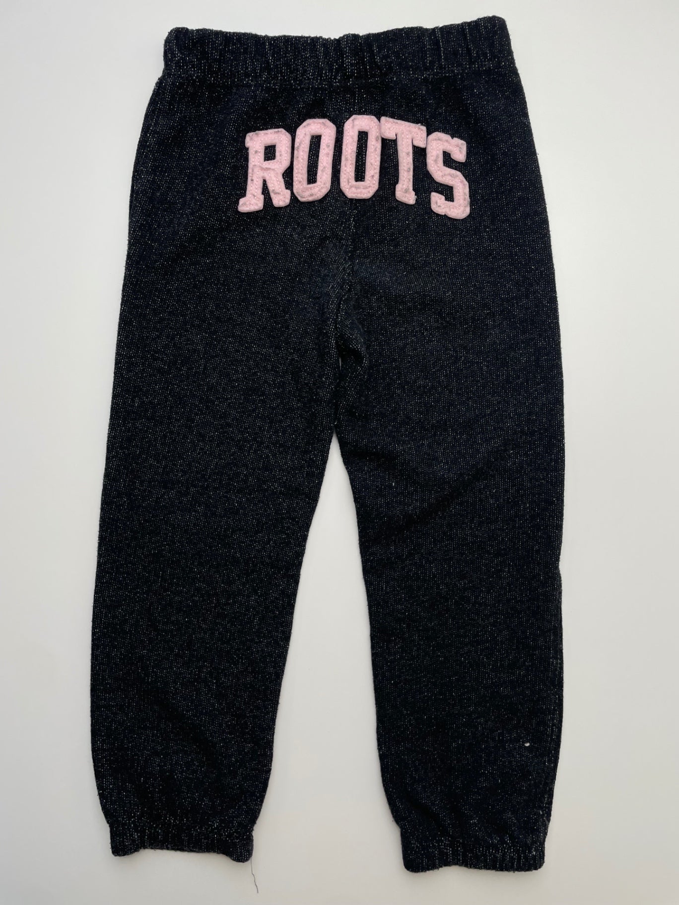 Roots Sweatpants - Black Pink Logo + 'ROOTS' Jogger | size 5T