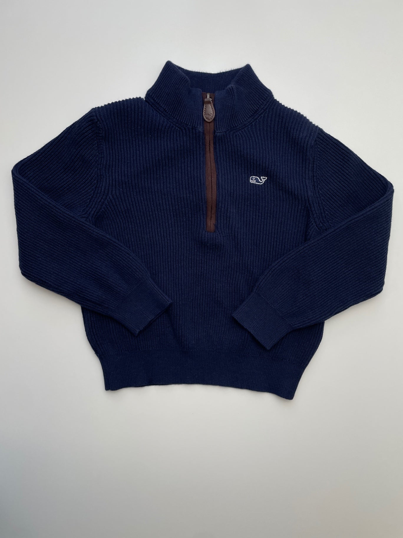 Vineyard Vines Sweatshirt - Navy Blue Ribbed 1/4 Zip | size 4T
