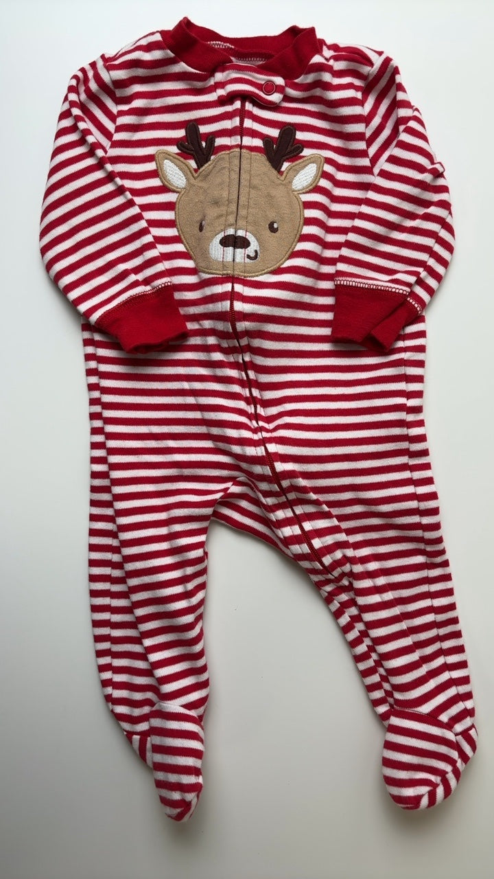 Carter's Pajamas - Red Raindeer Zip Up Sleeper | size 6 Months