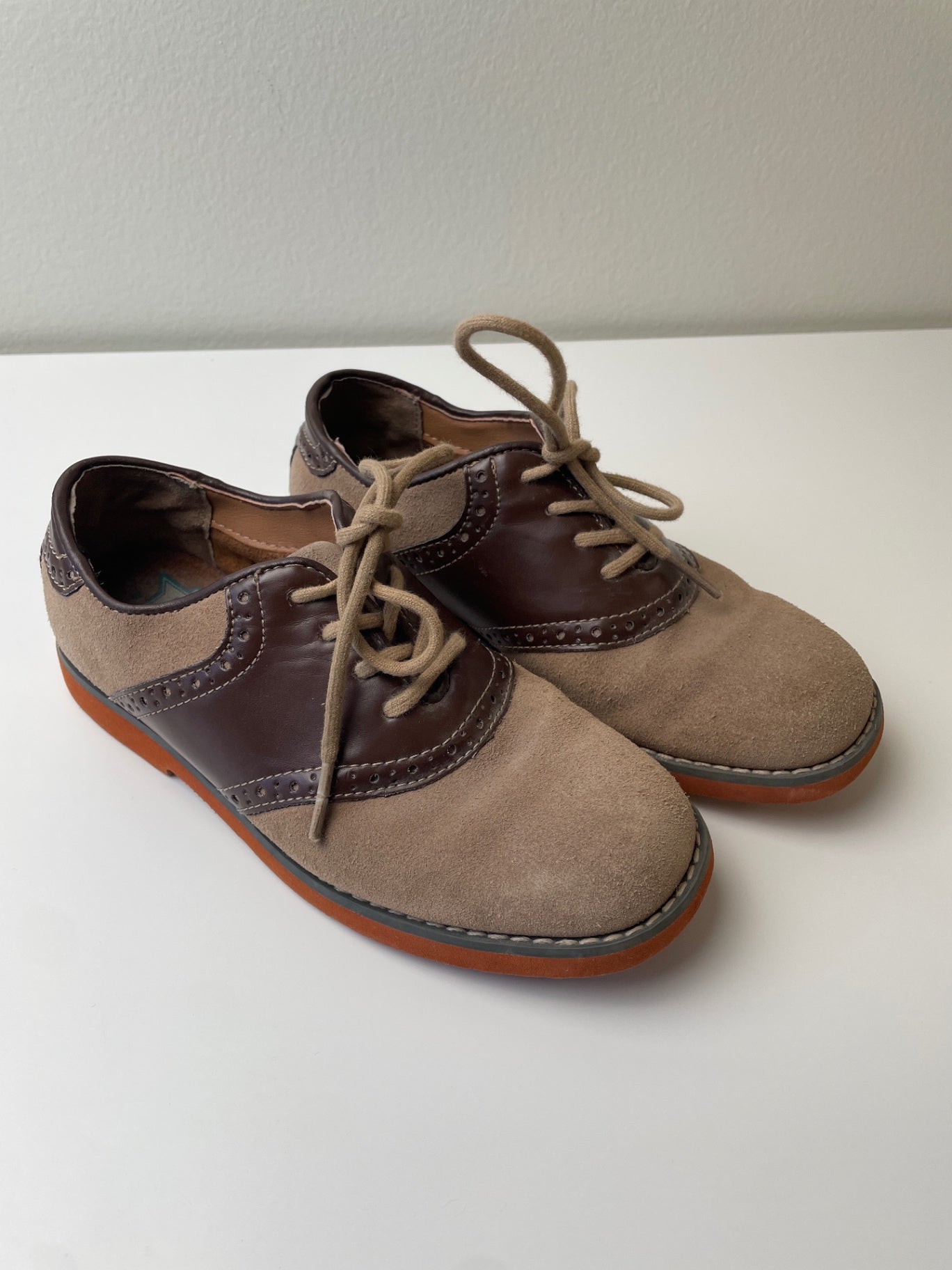 Florsheim Shoes - Tan Saddle Oxfords | size Shoe 1