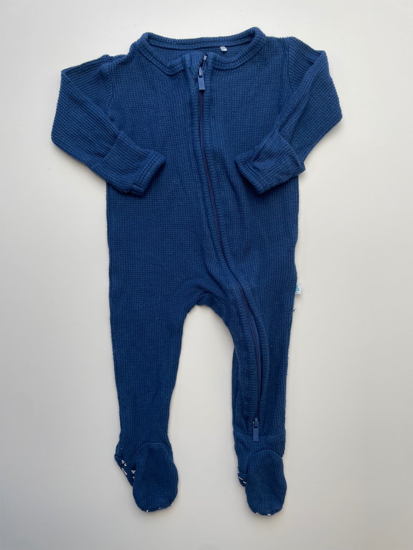 Posh Peanut Onesie - Blue Waffle Knit | size 0 - 3 Months