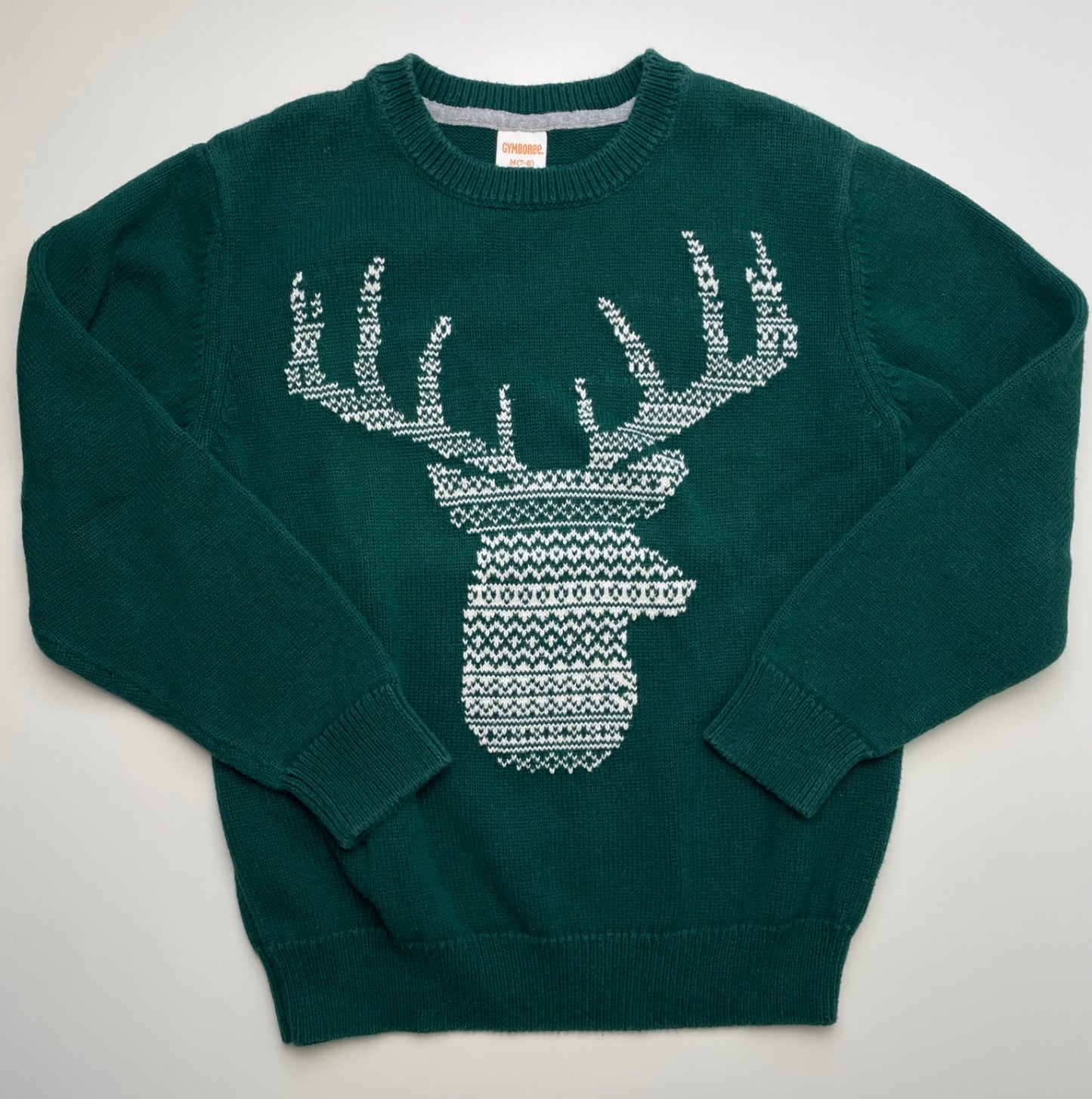 Gymboree Sweater - Green Crewneck with Deer | size 7/8