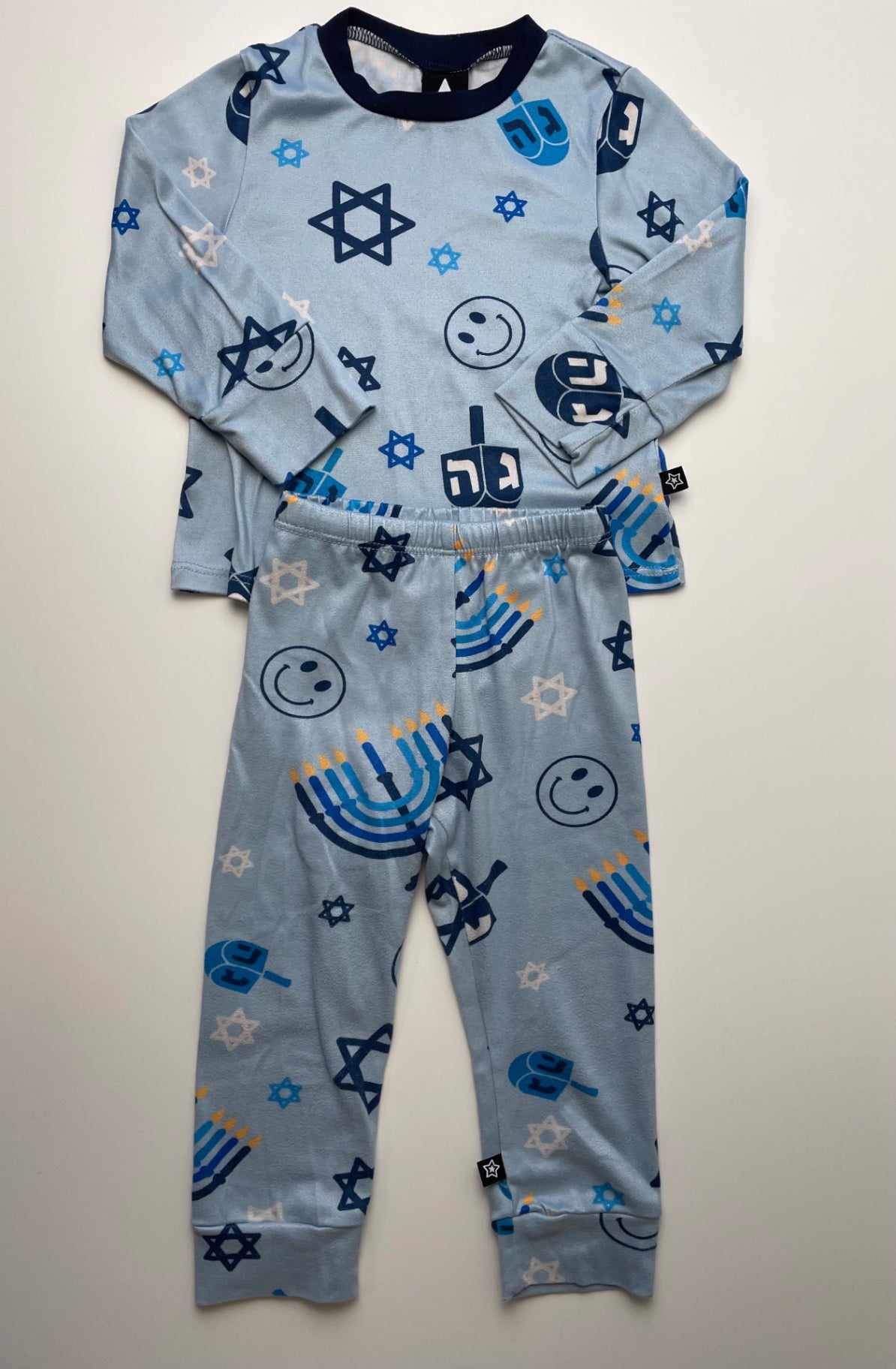 Pixie Lane 2 Piece Ensemble - Blue Hanukkah Pajamas | size 18 - 24 Months