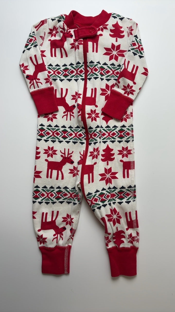 Hanna Andersson Pajamas - Holiday Dear Deer Print Sleeper | size 3 - 6 Months