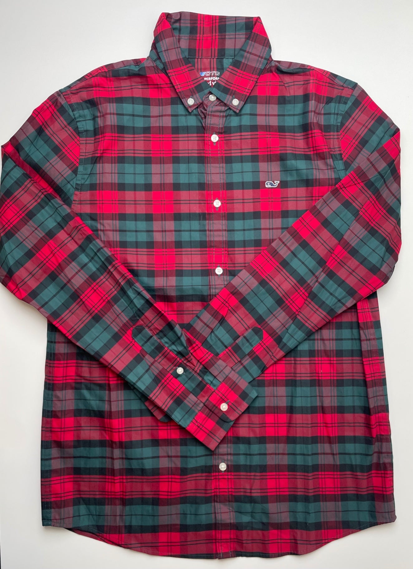 Vineyard Vines Shirt - Red Holiday Plaid Button Down | size 18