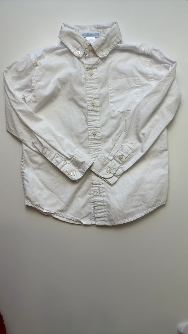 Janie and Jack Shirt - White Button Down Dress Shirt | size 5T