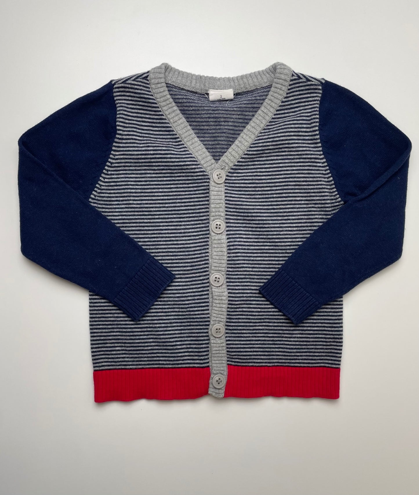 EGG New York Sweater - Navy Blue Striped Cardigan | size 2T