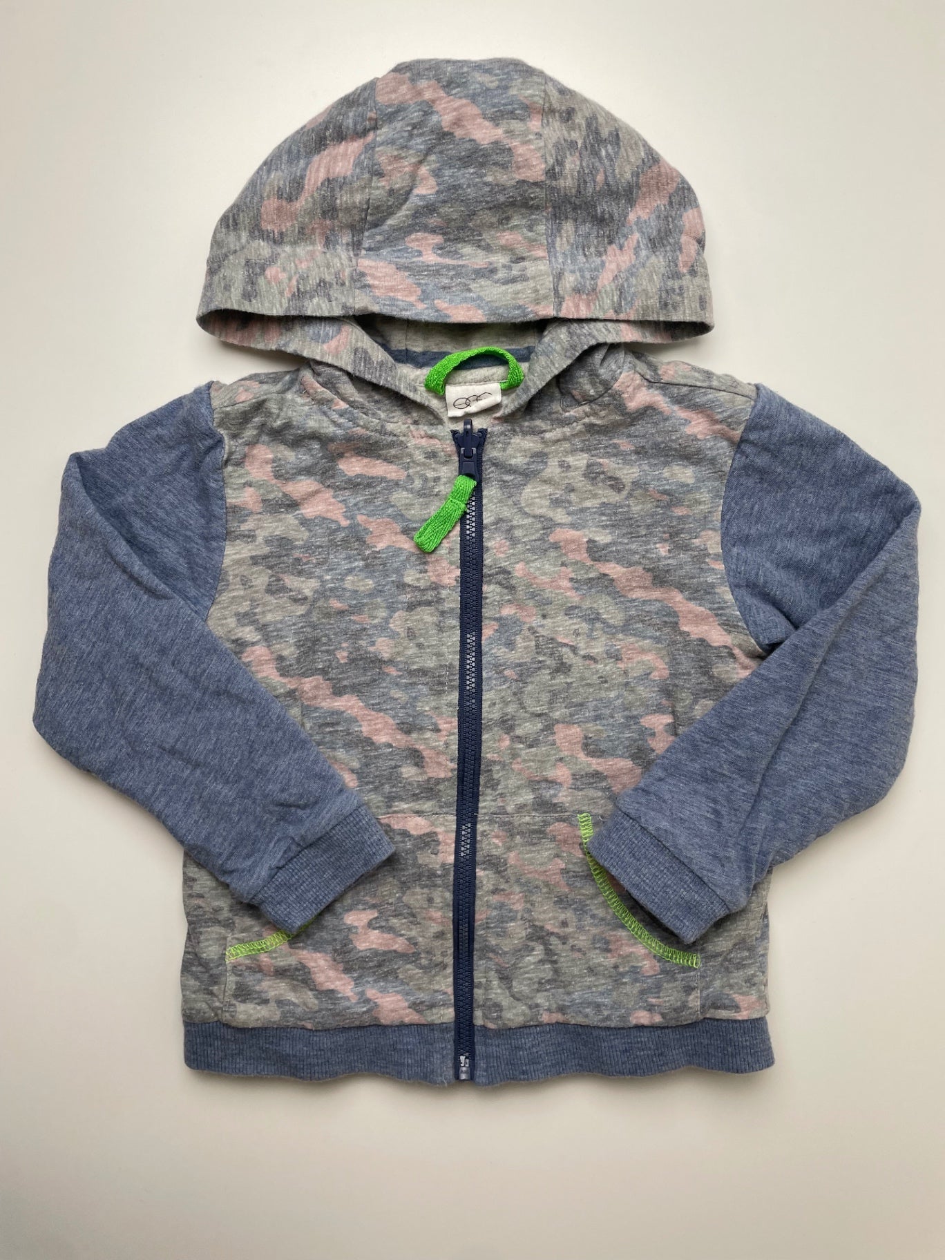 EGG New York Sweatshirt - Blue Faded Camo Full Zip Hoodie | size 3T