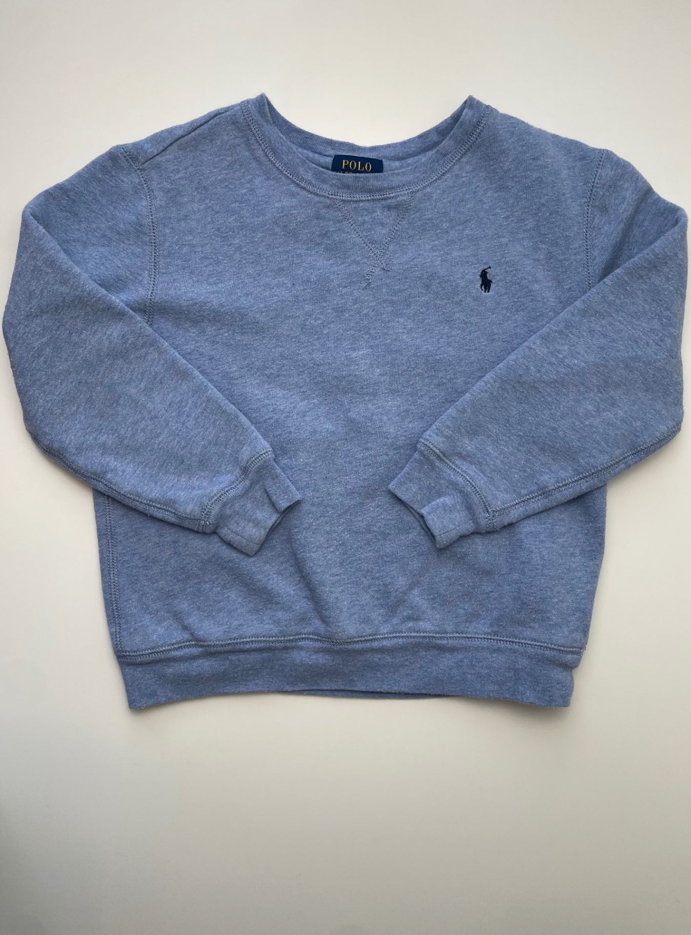 Polo Ralph Lauren Sweatshirt - Blue Heathered Crewneck | size 7