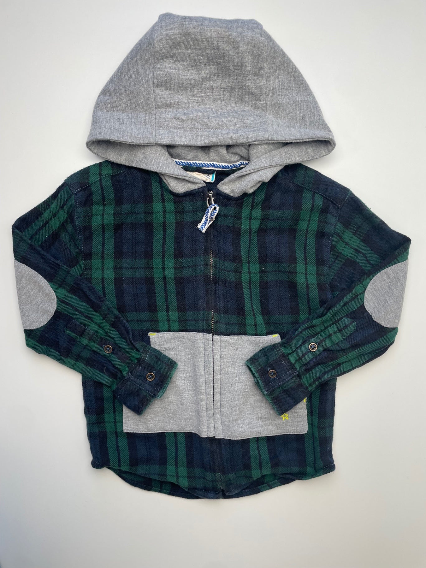 EGG New York Sweatshirt - Green Plaid Full Zip Hoodie | size 4T