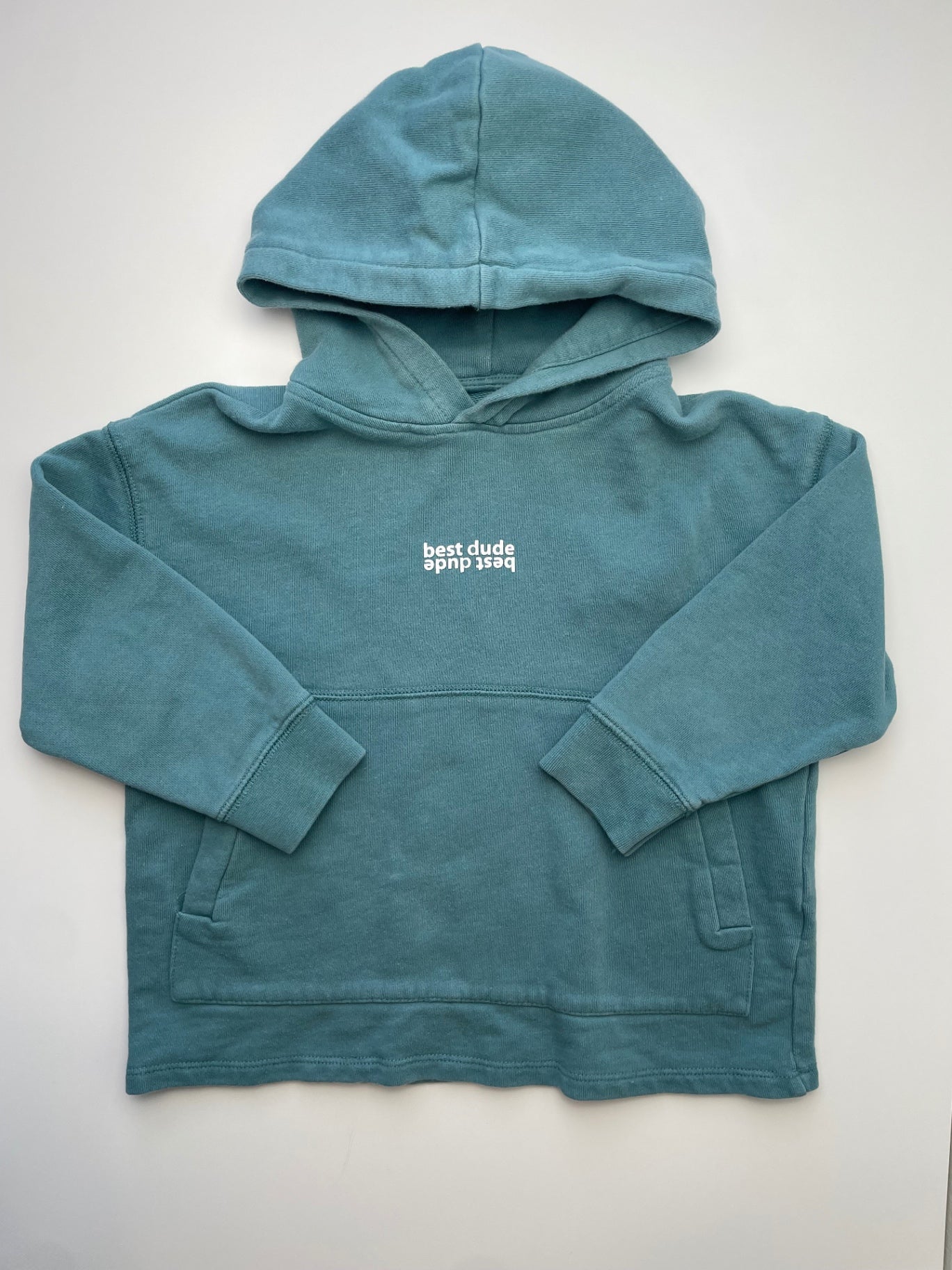 Zara Sweatshirt - Green 'Best Dude' Hoodie | size 6