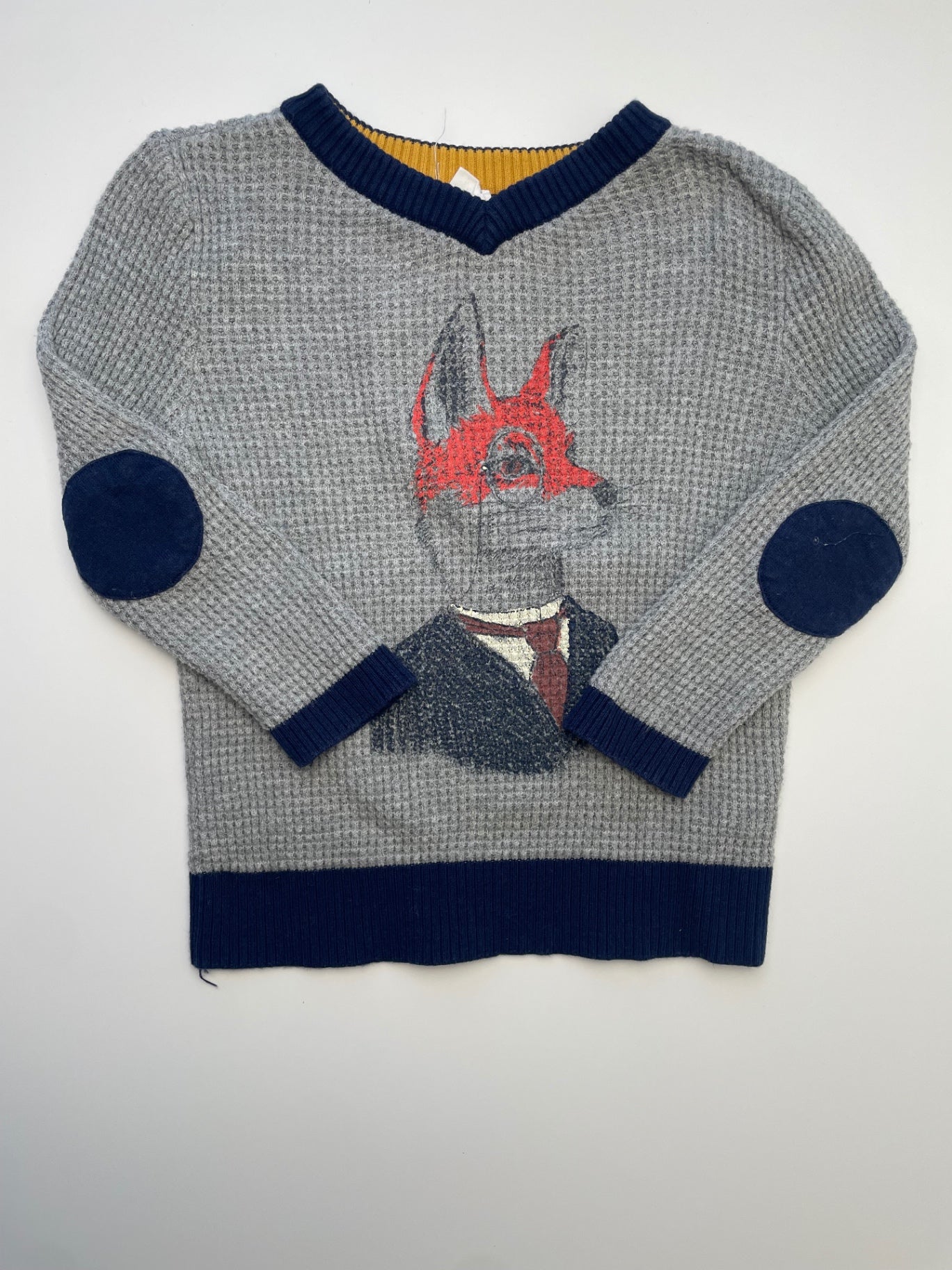 EGG New York Shirt - Gray Waffle Knit Fox Graphic | size 2T