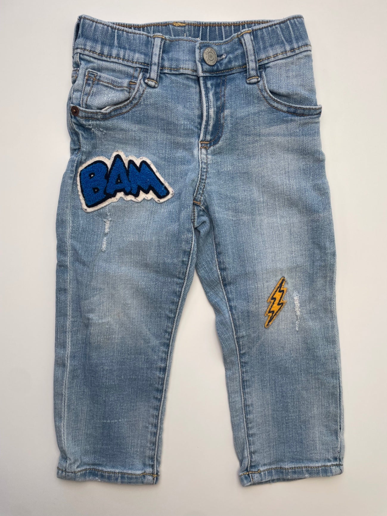 Baby Gap Jeans - Blue 'Bam' & Lightning Bolt Slim | size 2T