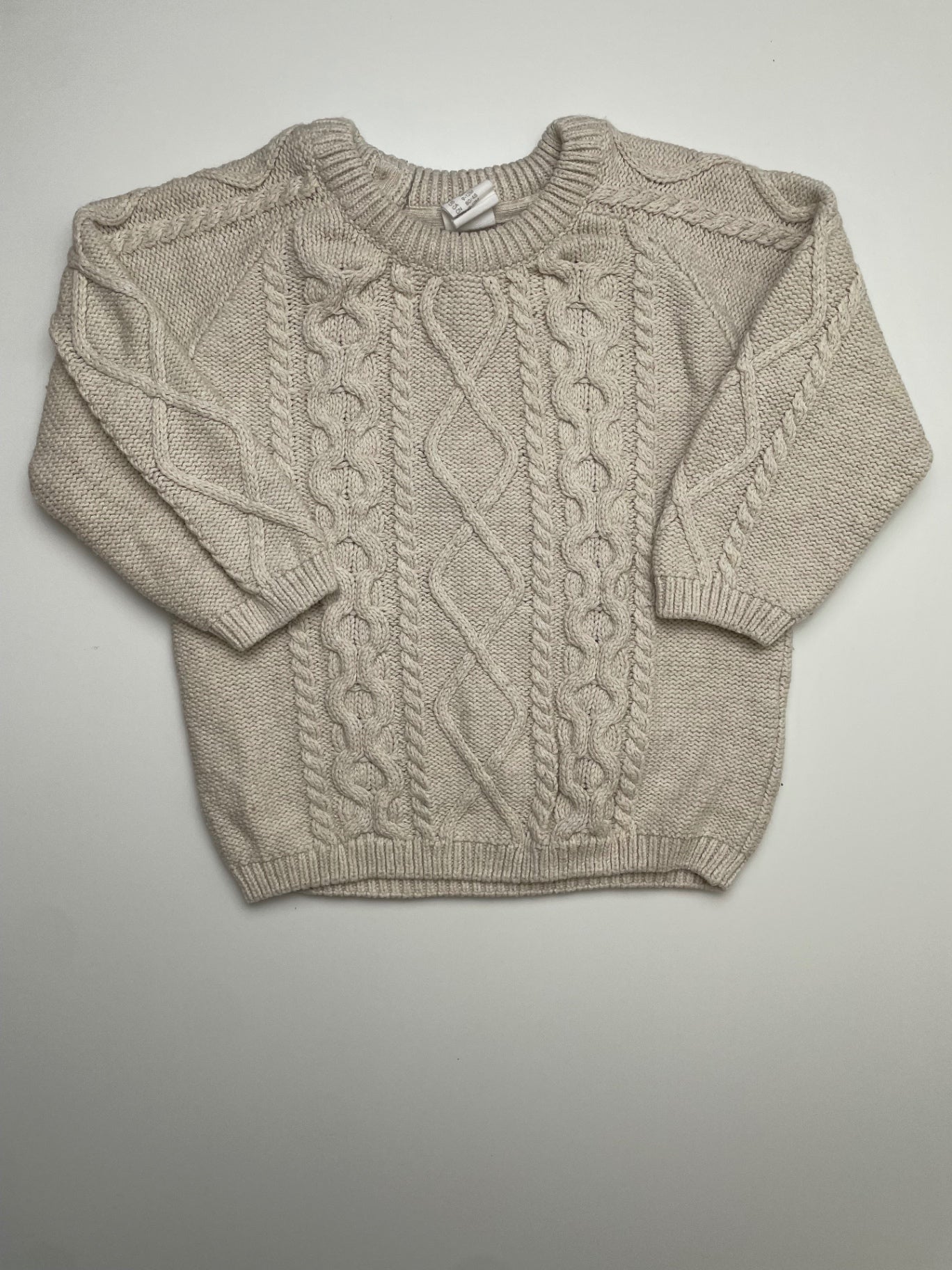 H&M Sweater - Cream Cable Knit | size 12 Months