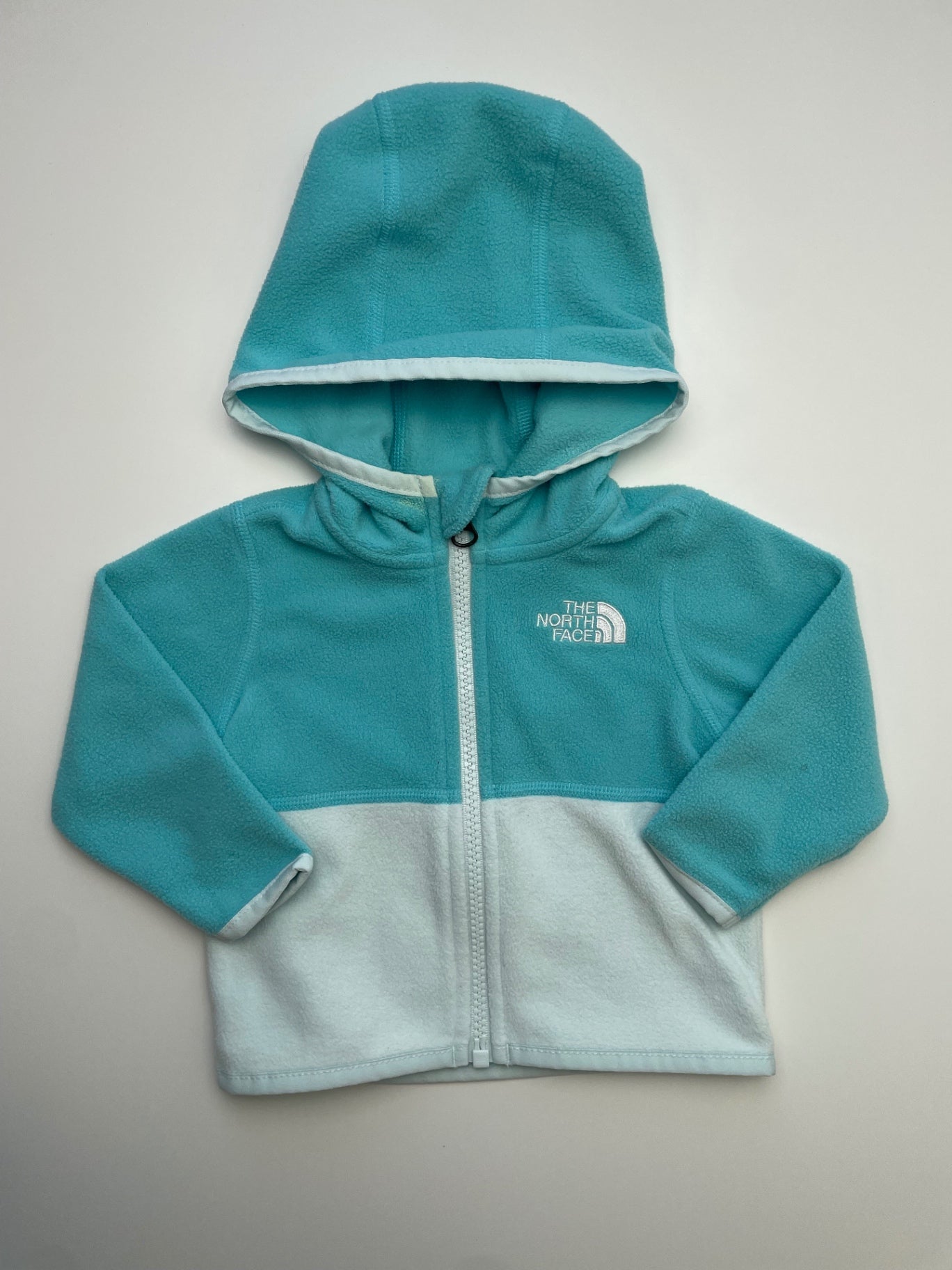 The North Face Jacket - Blue Two Tone Fleece w/ Hood | size 3 - 6 Months