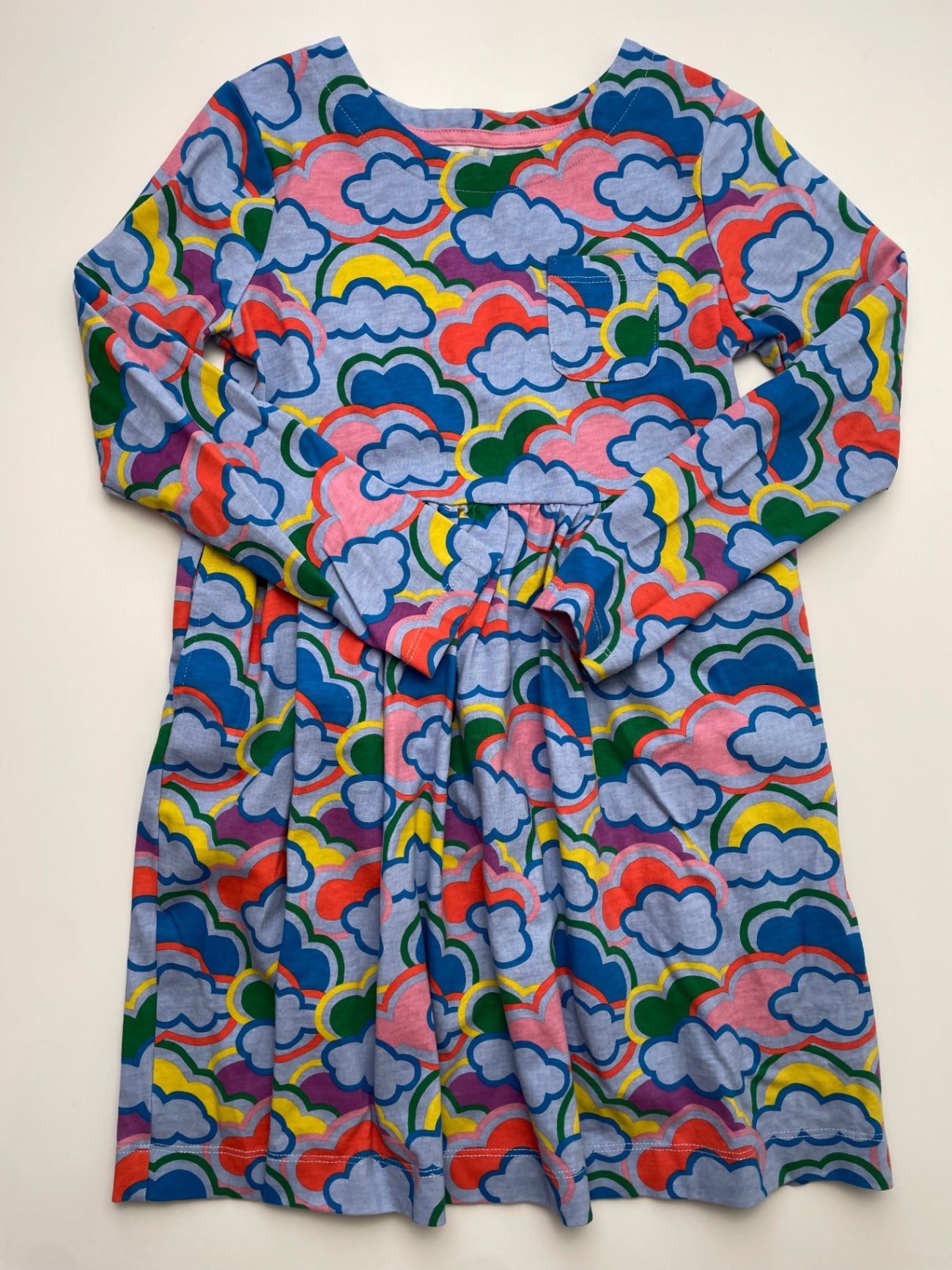 Mini Boden Dress - Blue Rainbow Clouds | size 7/8