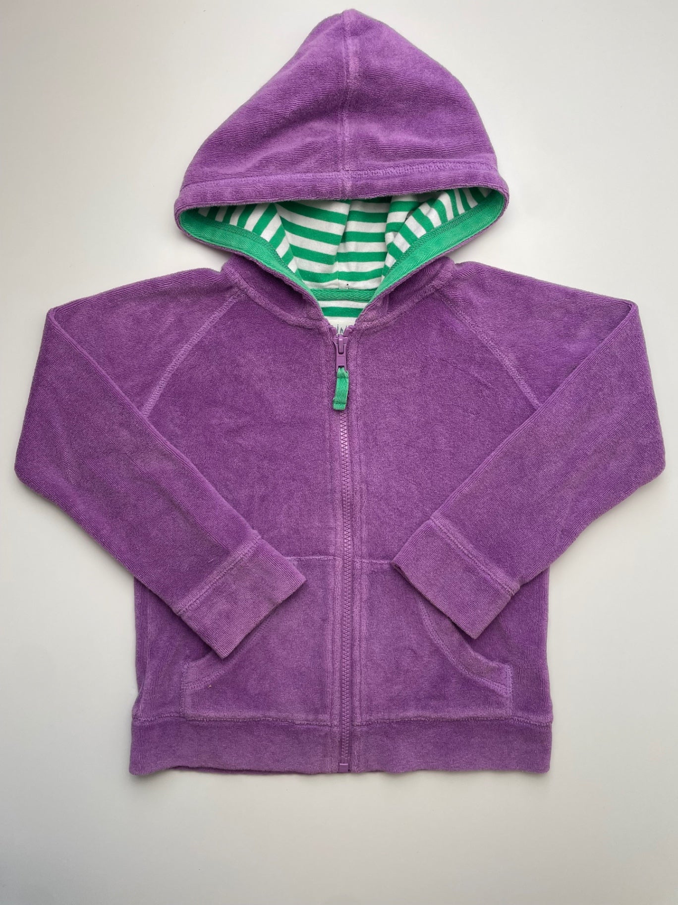 Mini Boden Sweatshirt - Purple Terry Cloth Full Zip Hoodie | size 5T/6