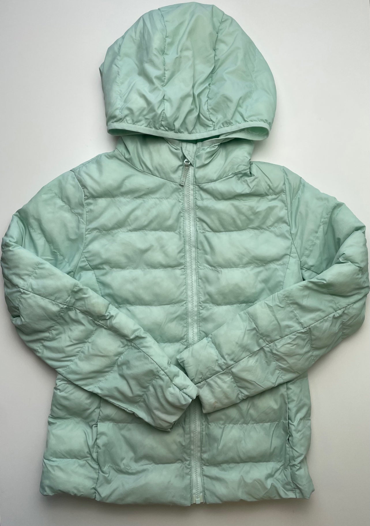 Uniqlo Jacket/Coat - Green Puffer w/ Hood | size 9/10
