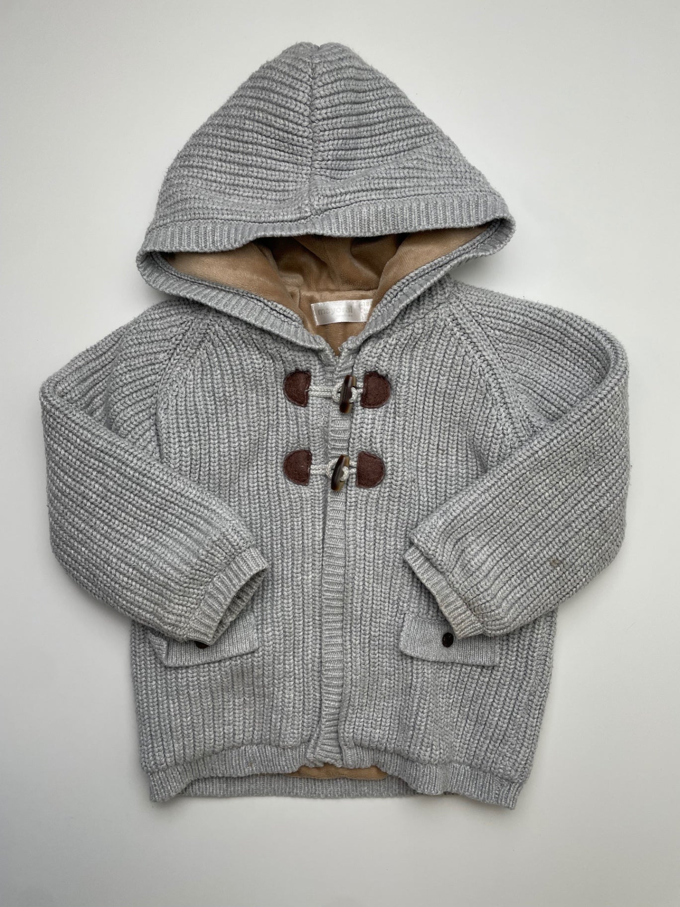 Mayoral Jacket - Gray Fleece Lined Knit | size 18 Months