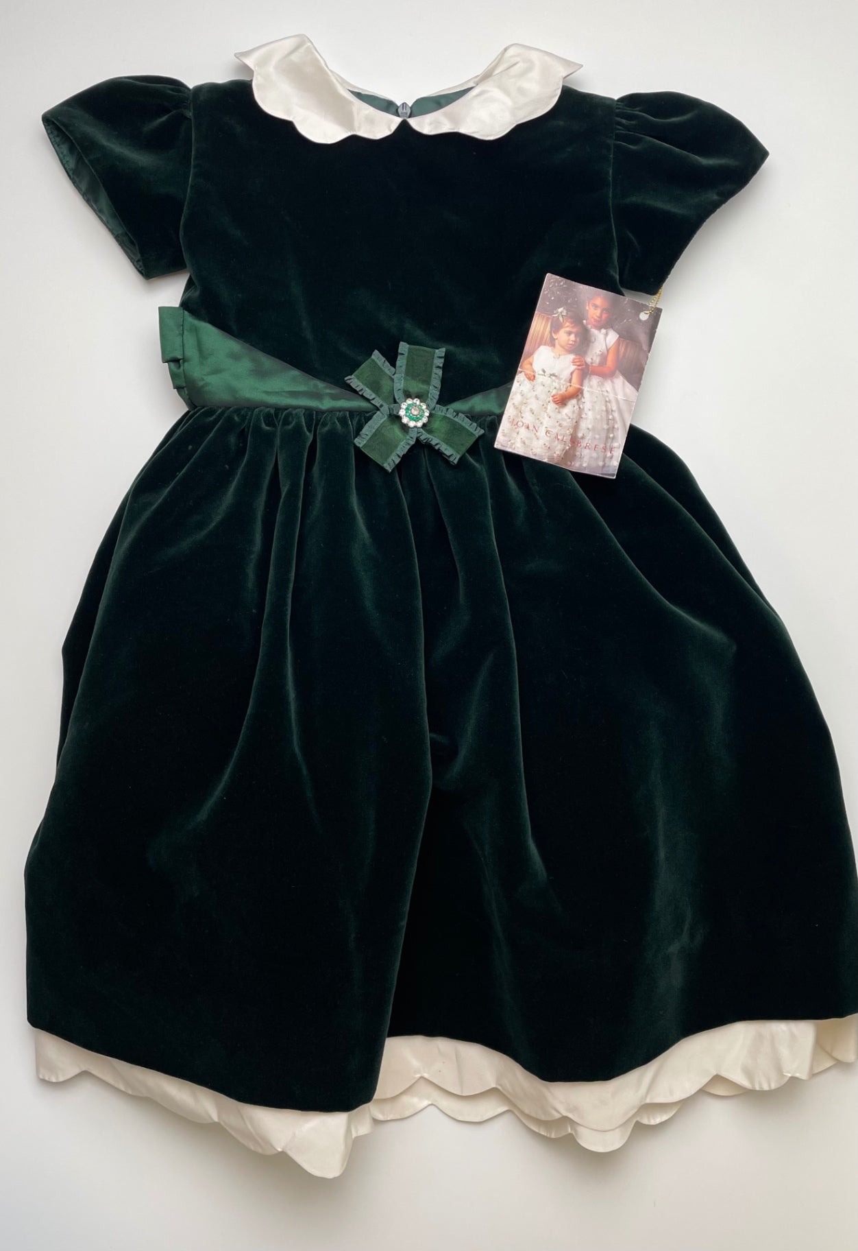 Joan Calabrese Dress - Green Velvet Holiday Dress | size 4T