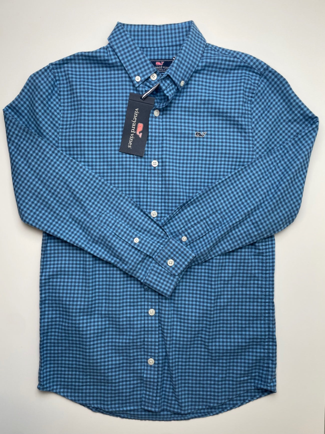 Vineyard Vines Shirt - Blue Gingham Button Down | size 12/14
