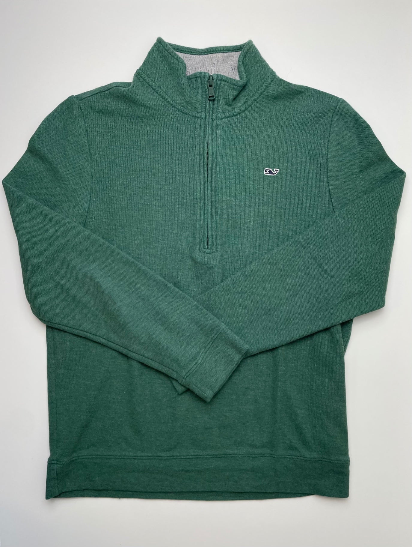 Vineyard Vines Sweatshirt - Green Solid 1/4 Zip | size 16
