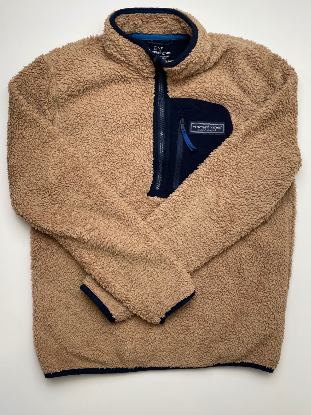 Vineyard Vines Jacket - Brown Sherpa 1/4 Zip | size 16