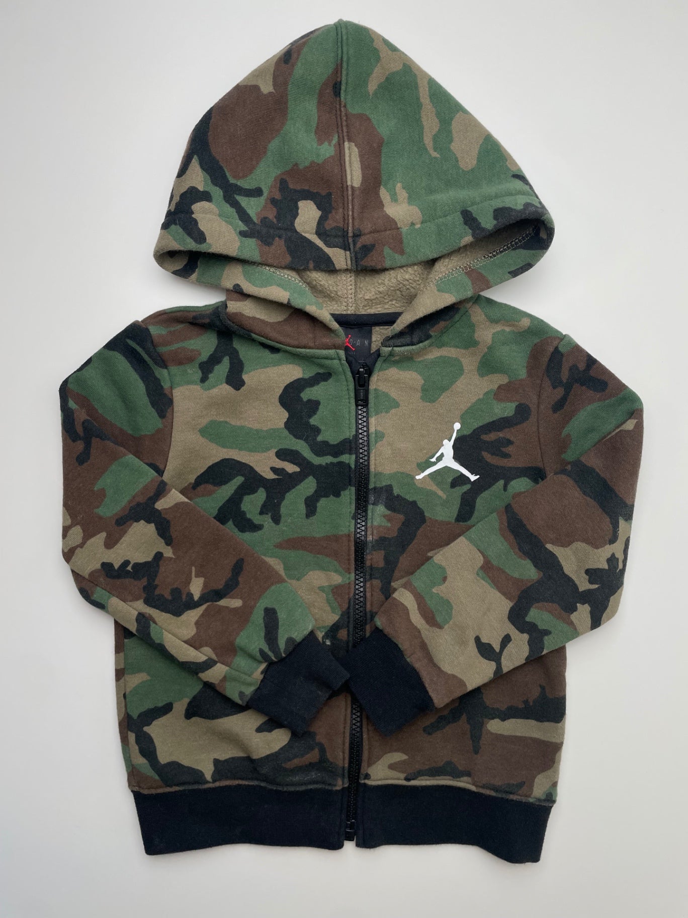 Air Jordan Sweatshirt - Green Camo Full Zip Hoodie | size 3T