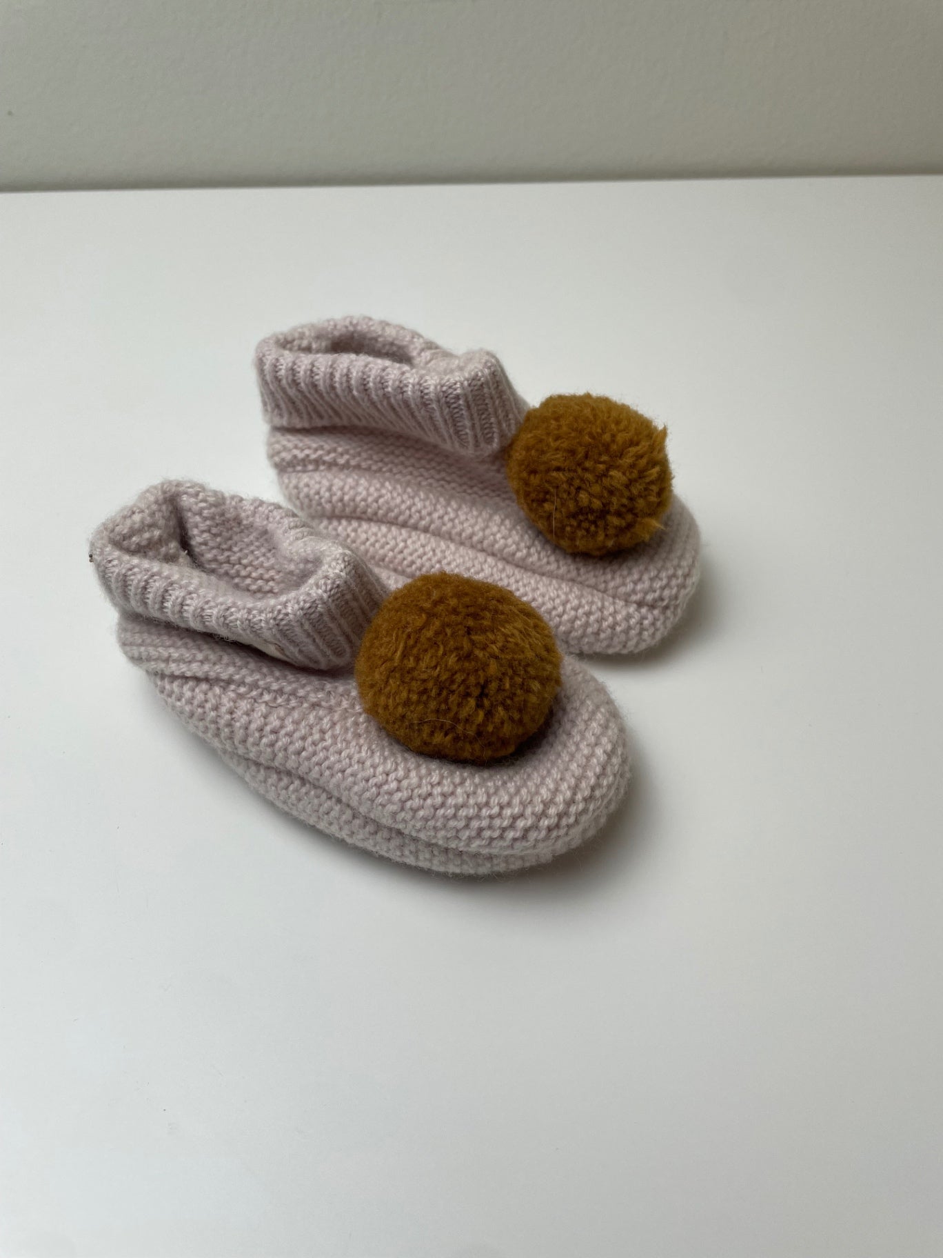 Pehr Shoes - Cream Knit + Pompom 100% Wool | size 3 - 6 Months