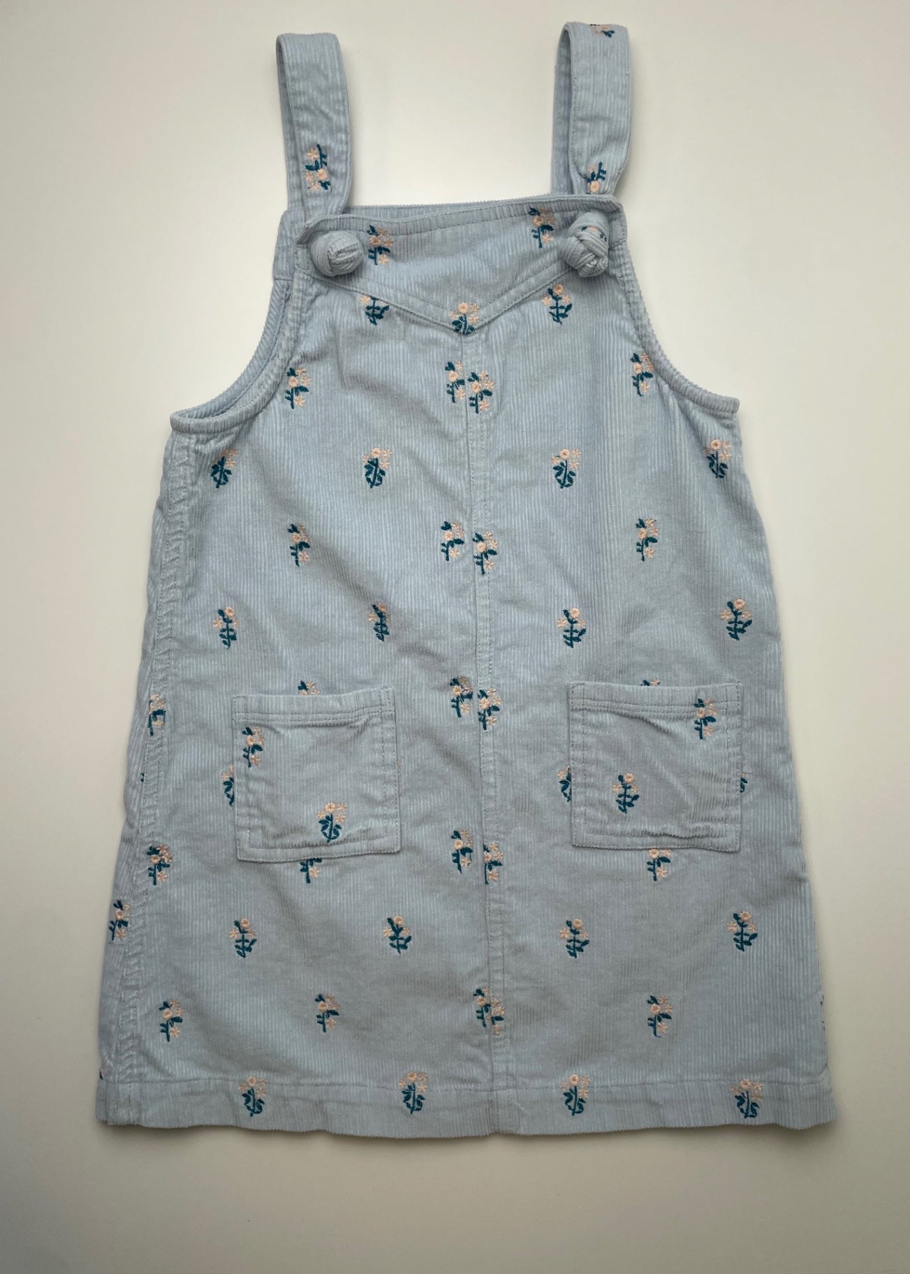 EGG New York Dress - Blue Floral Corduroy Overalls | size 7