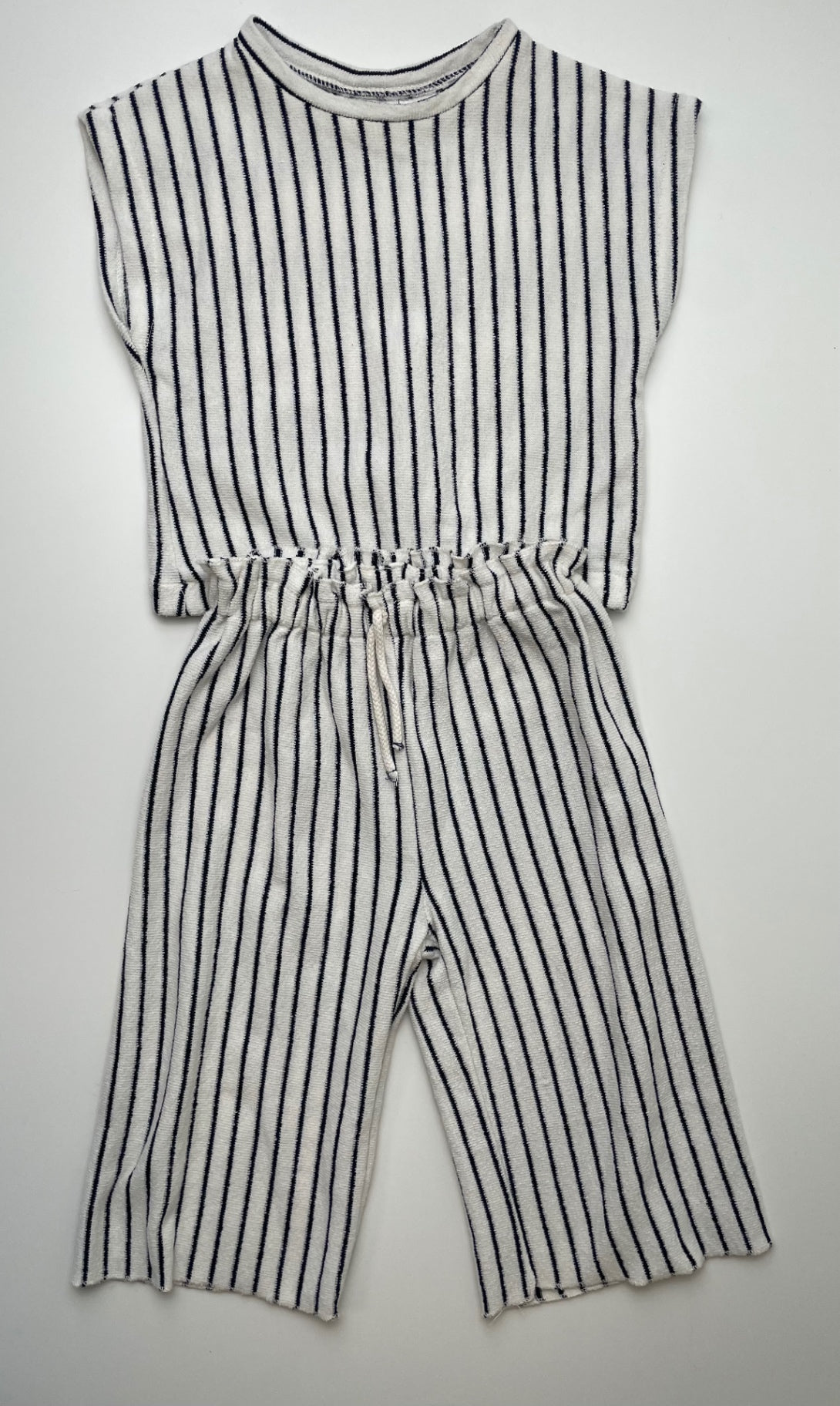 Zara 2 Piece Ensemble - White Terry T-Shirt + Wide Leg Pants | size 12 - 18 Months