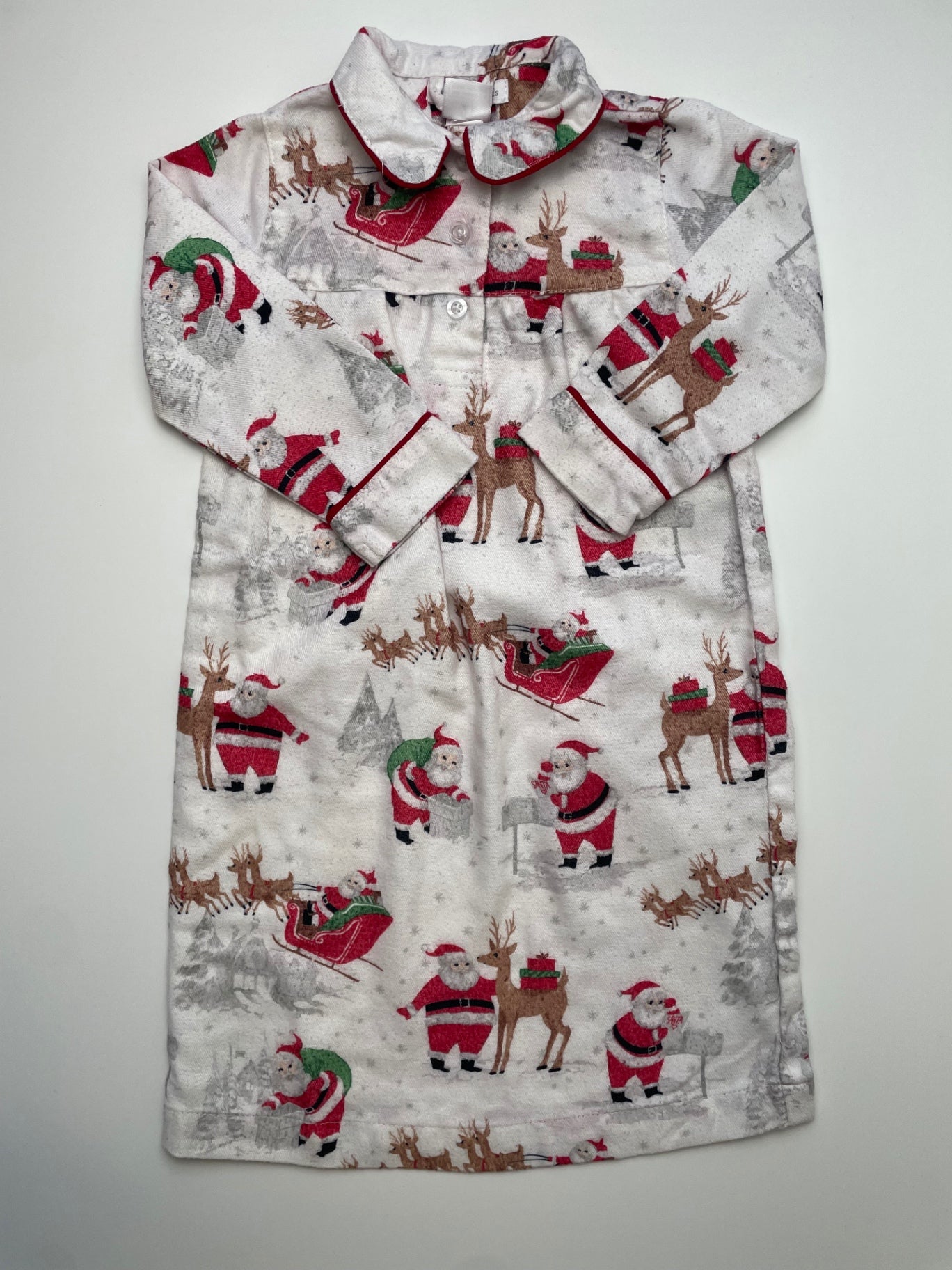 Pottery Barn Kids Dress - White Santa + Reindeer Nightgown | size 2T