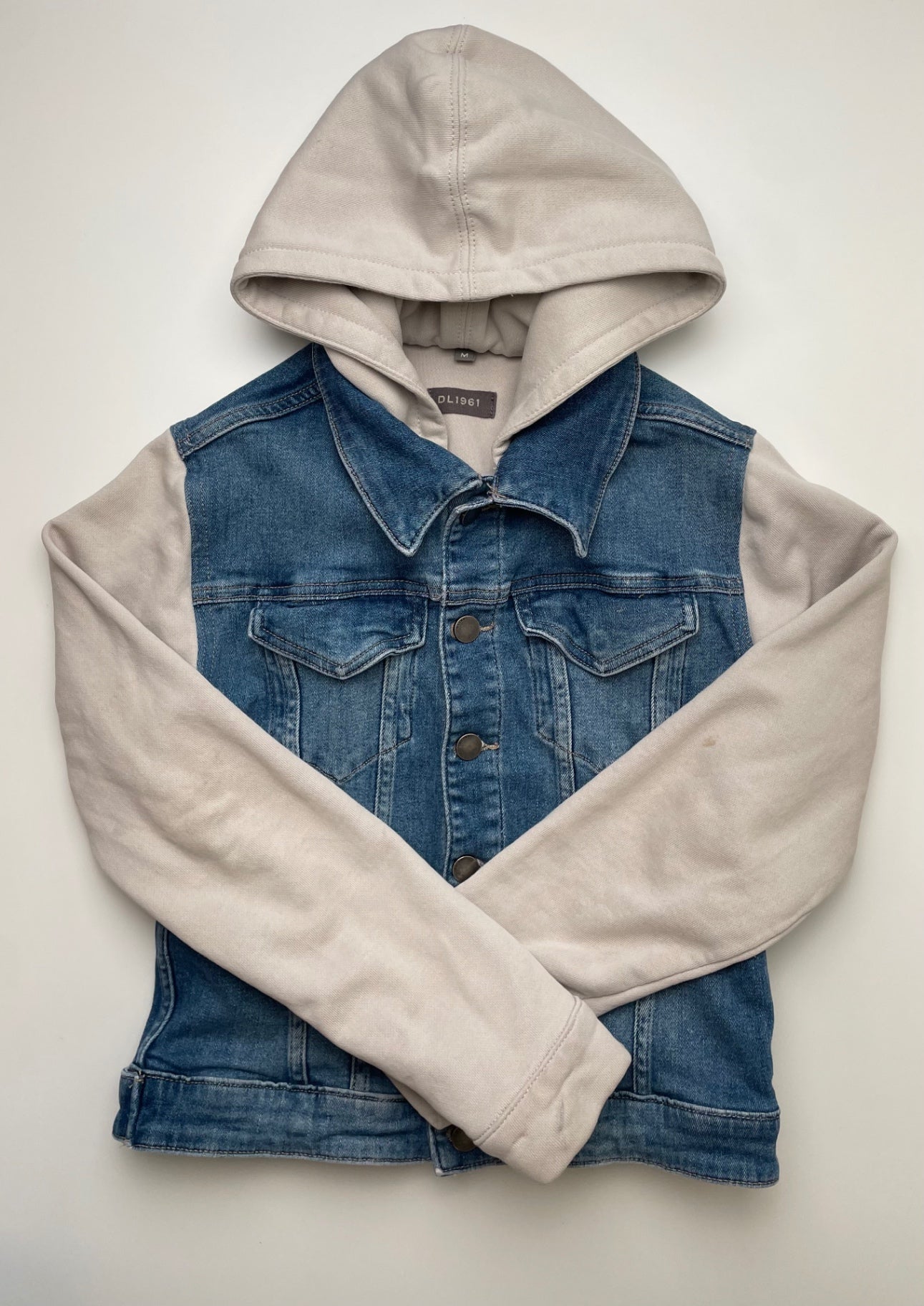 DL 1961 Jacket - Blue Denim + Hood | size 8
