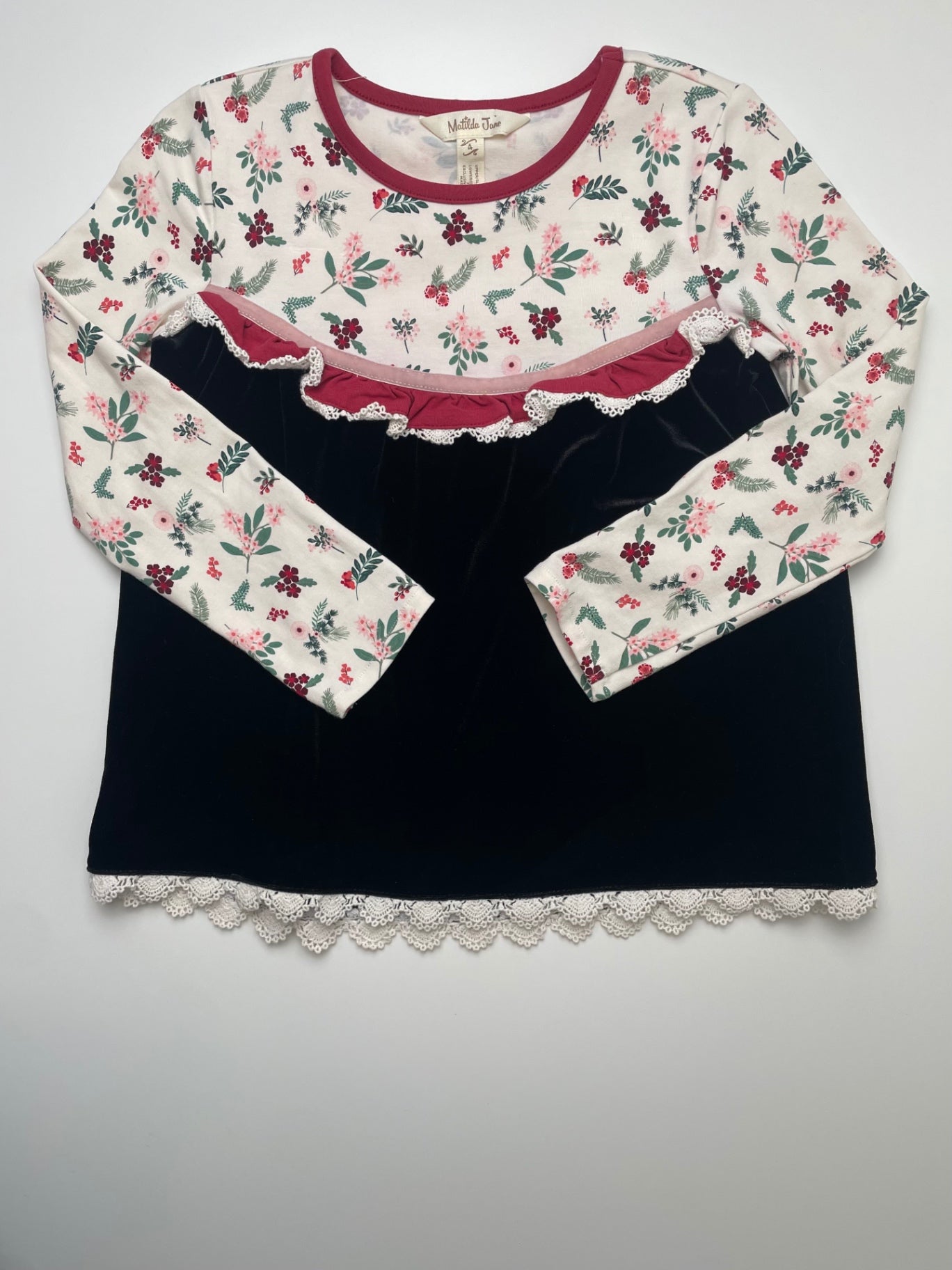 Matilda Jane Dress - Red Floral Velvet | size 4T
