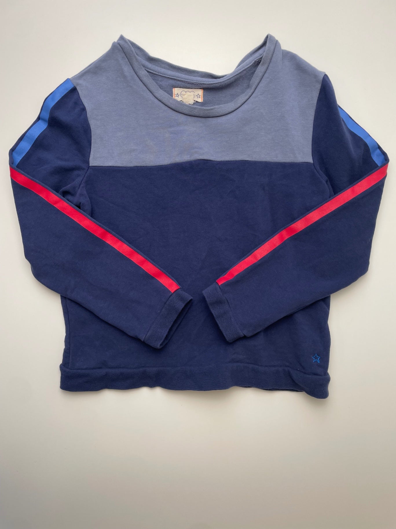 EGG New York Sweatshirt - Navy Blue Color Block Crewneck | size 8