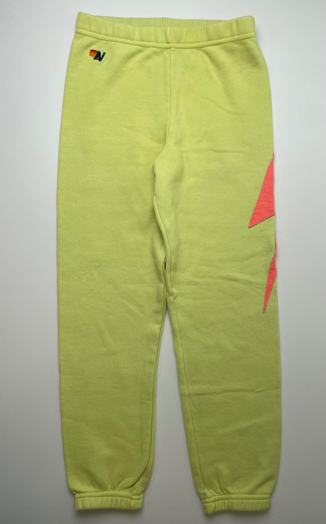 Aviator Nation Sweatpants - Green Lightning Bolt Jogger | size 12