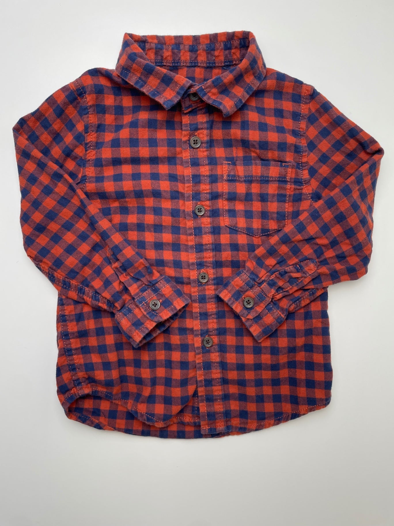 Cat & Jack Shirt - Orange Flannel Button Up | size 3T