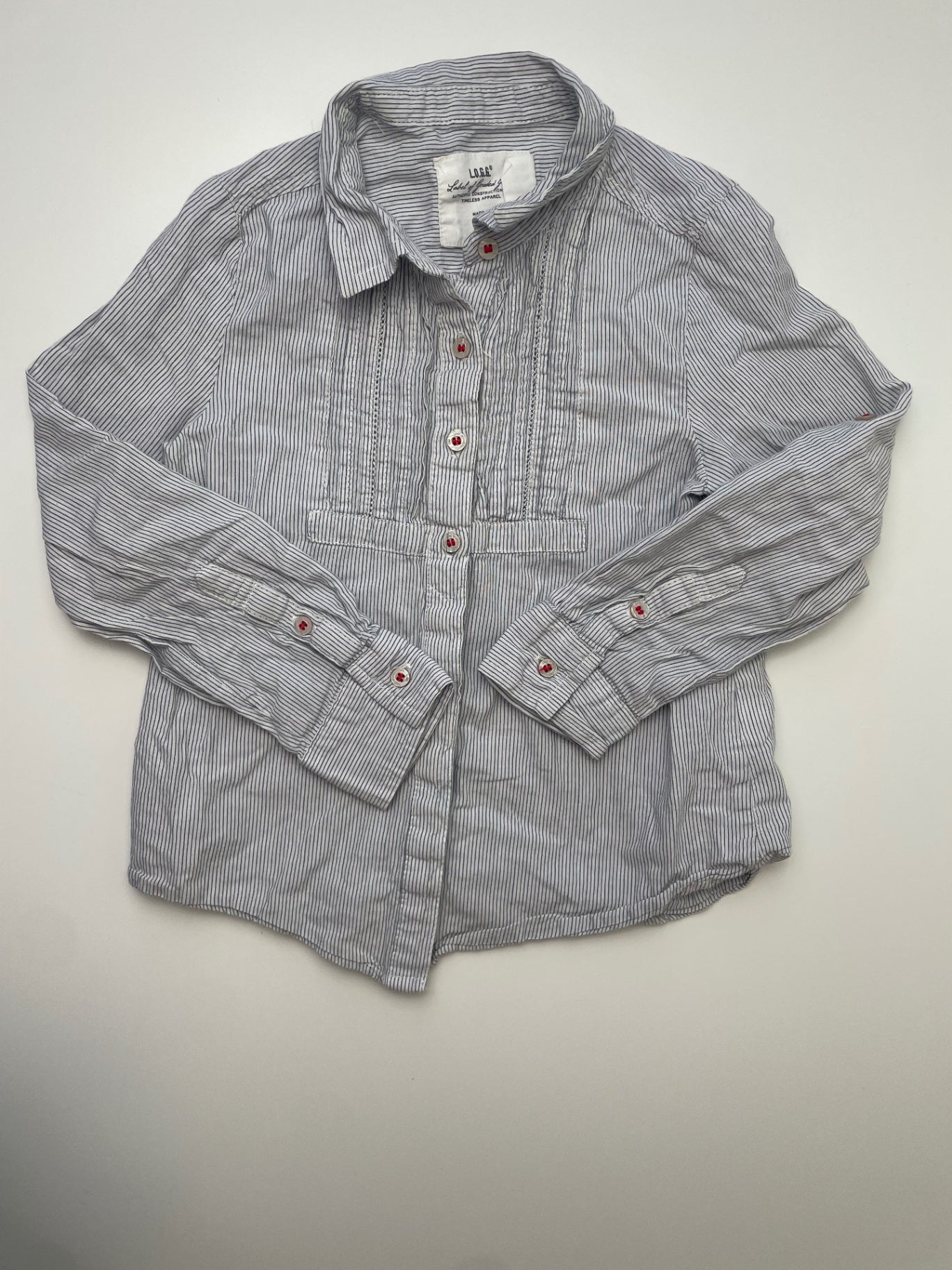 H&M Shirt - White Striped Button Up | size 4T/5T