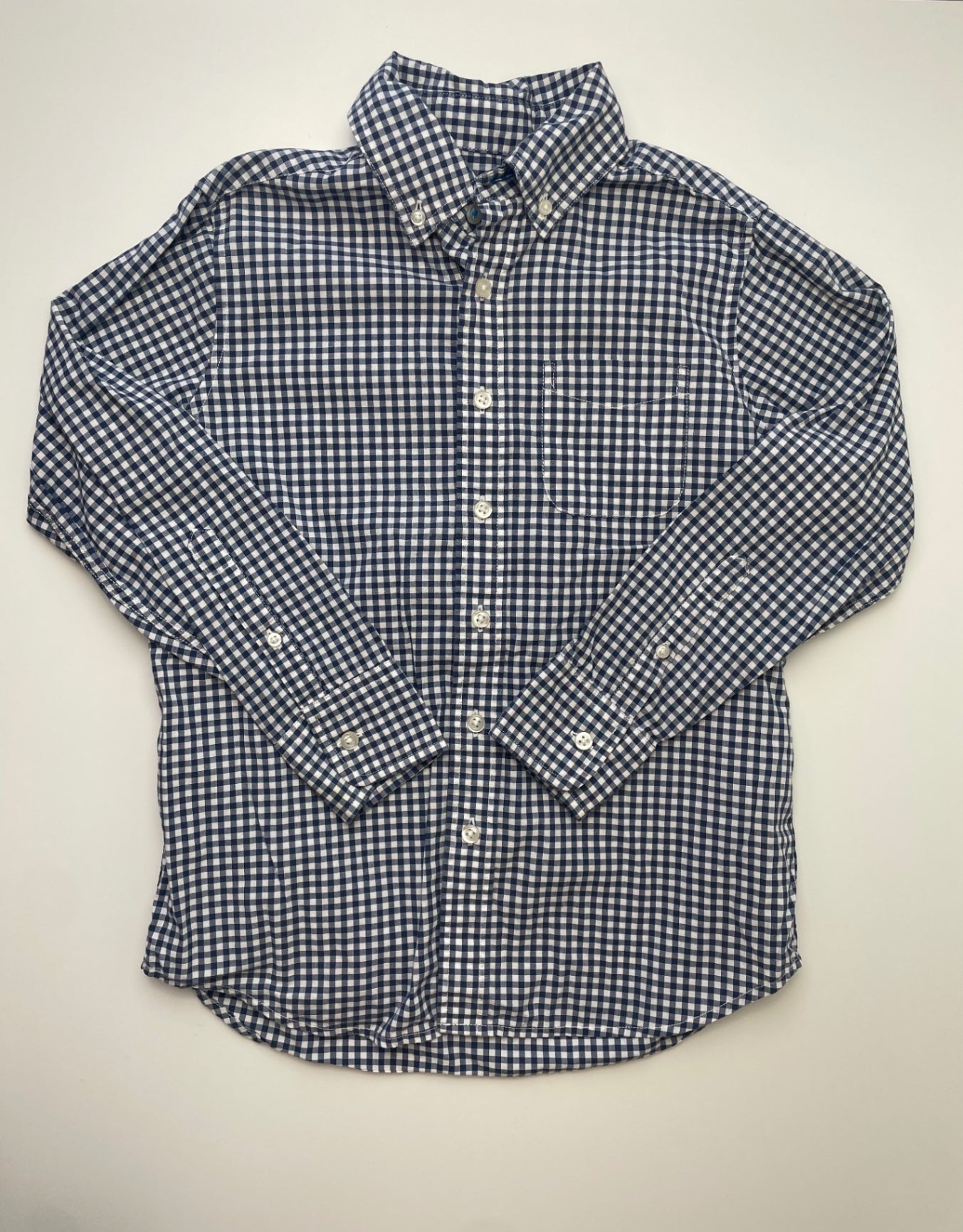 Land's End Shirt - Blue Gingham Button Down | size 8