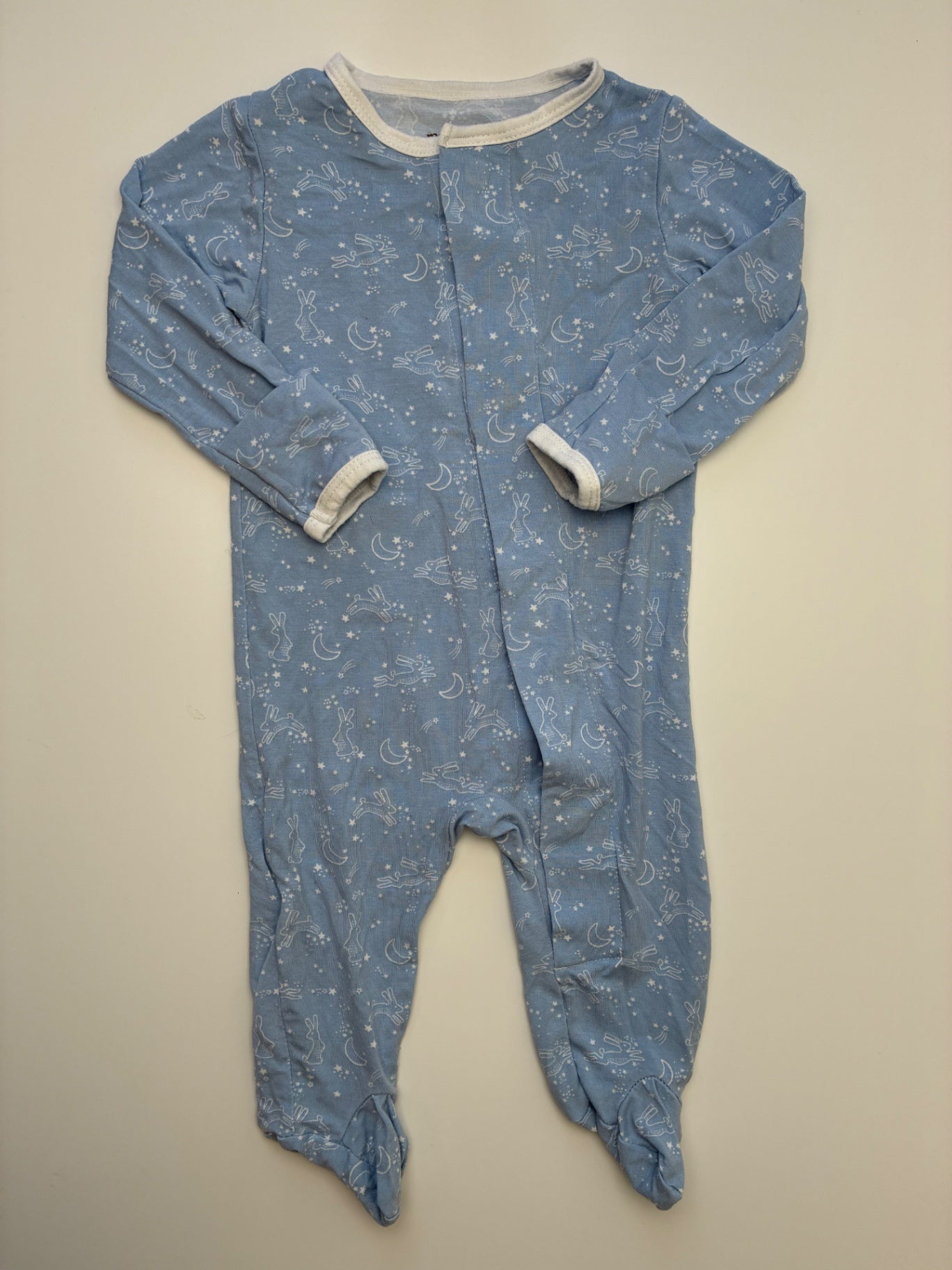 Magnetic Me Onesie - Blue Bunnies + Moons | size 0 - 3 Months