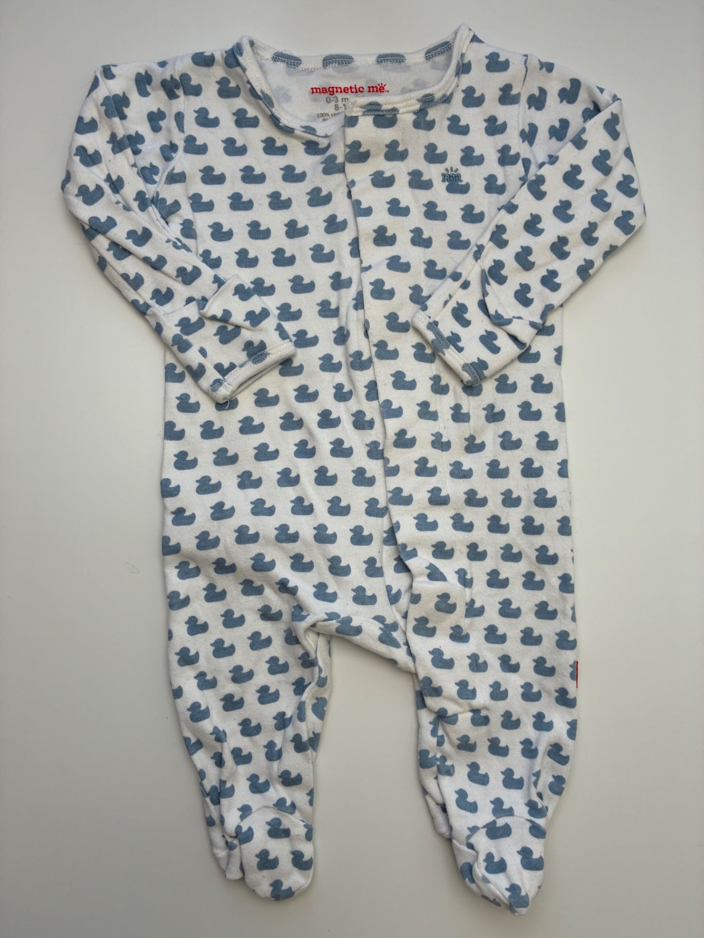 Magnetic Me Onesie - Blue Ducks | size 0 - 3 Months