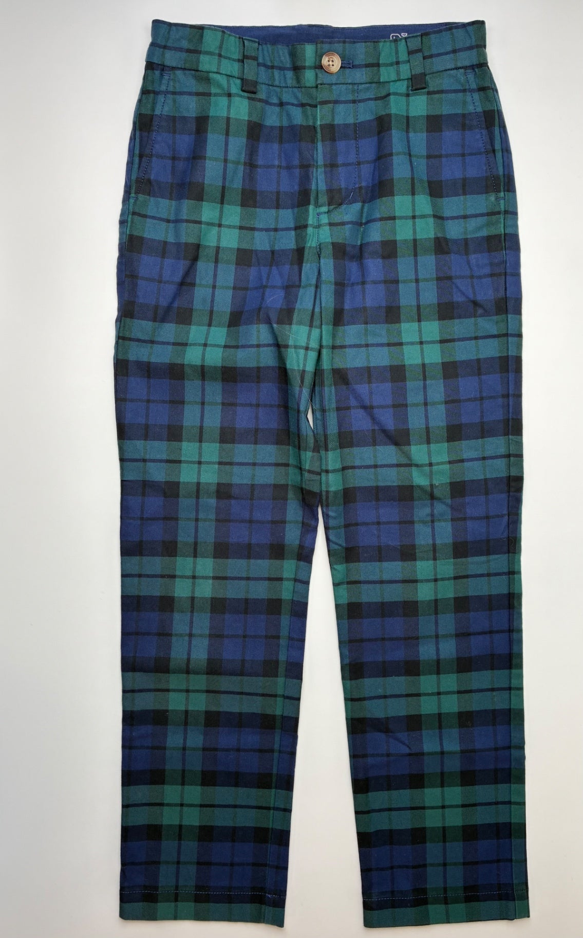 Vineyard Vines Pants - Green/Navy Blue Plaid Trousers | size 10