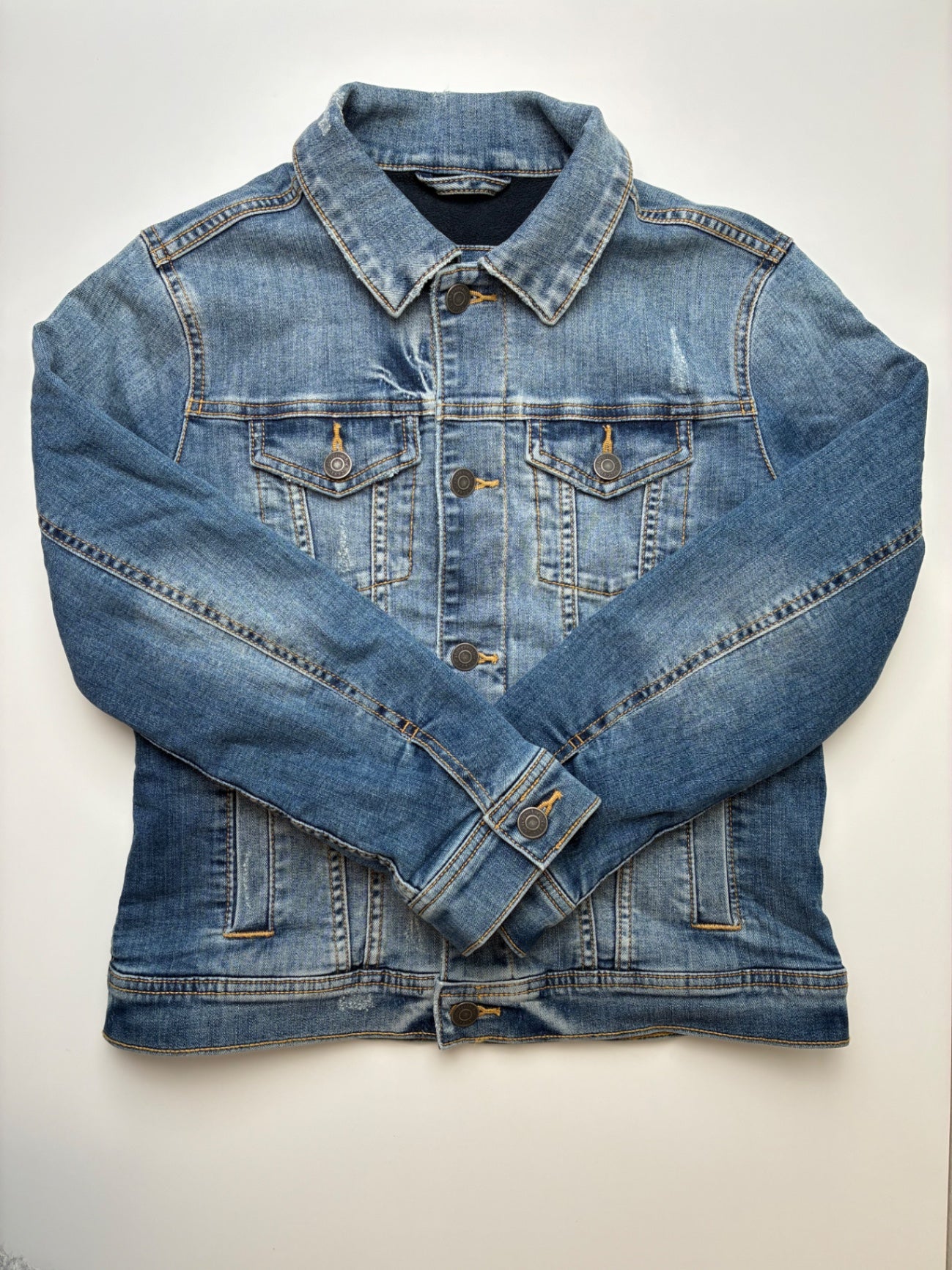 Abercrombie Kids Jacket - Blue Fleece Lined Denim | size 9/10