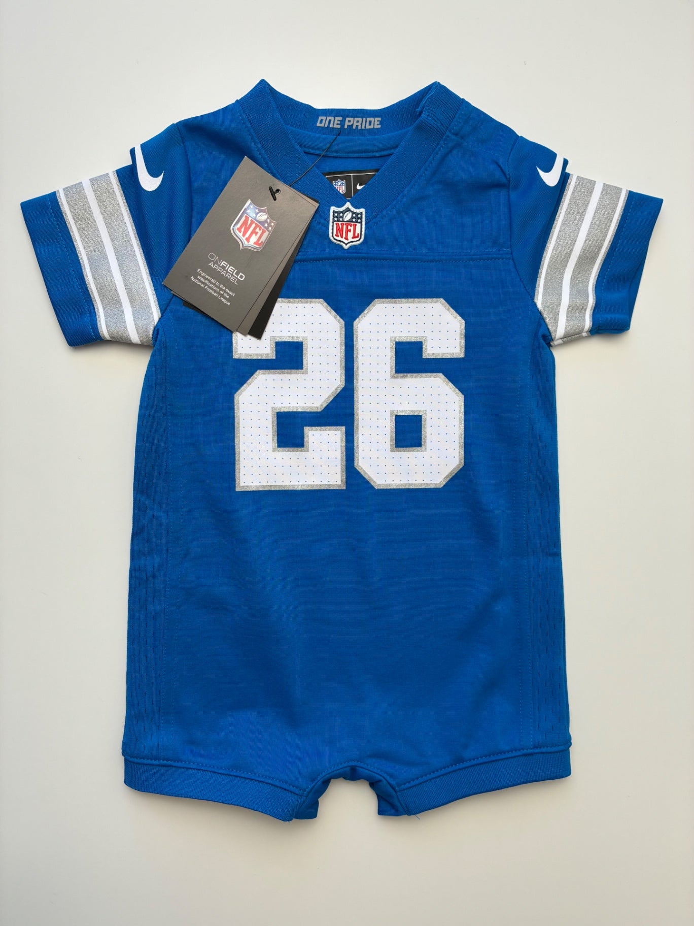NFL Onesie - Blue Jahmyr Gibbs Jersey | size 6 - 9 Months