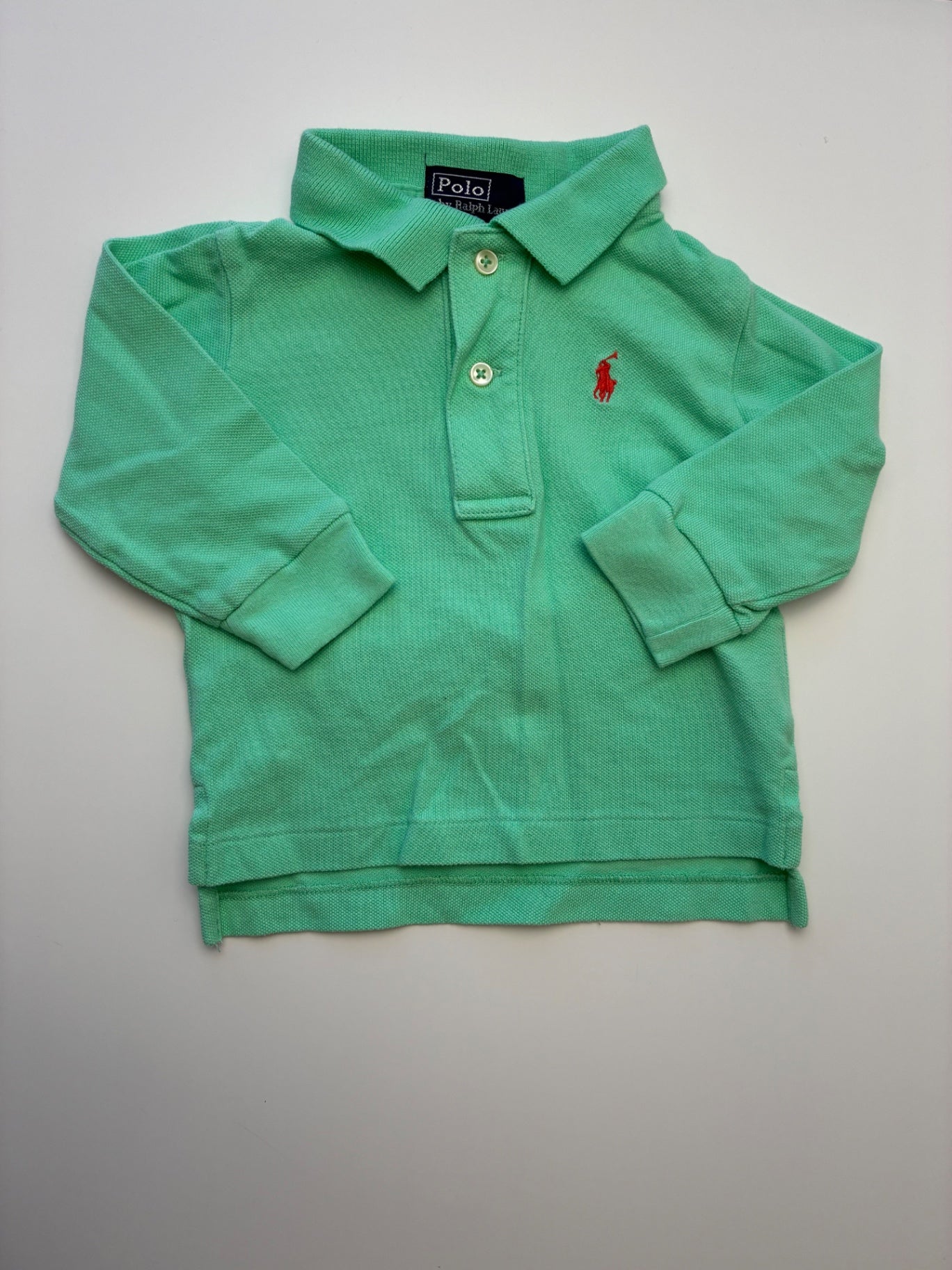 Polo Ralph Lauren Shirt - Green Long Sleeve Polo | size 9 Months