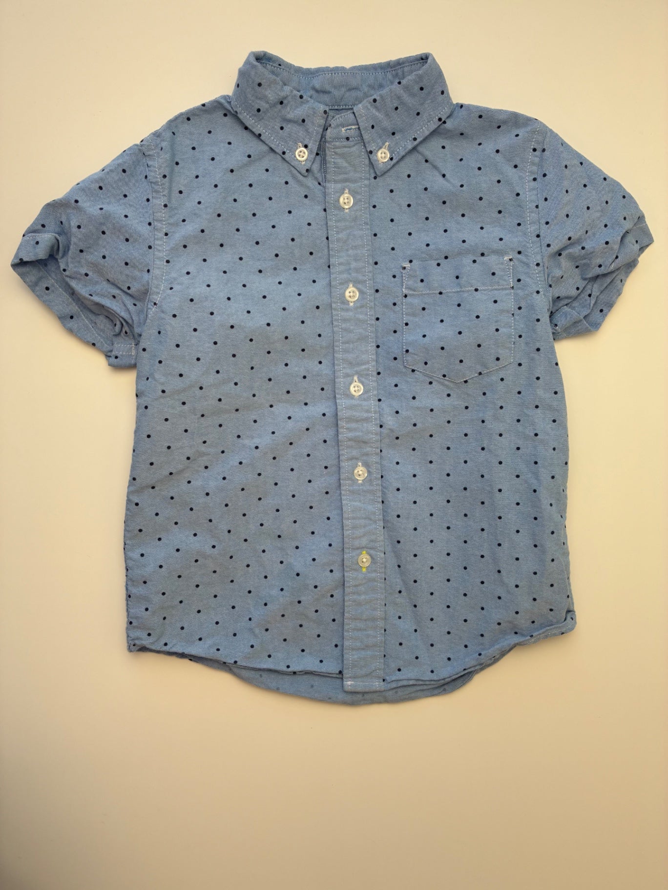 Crewcuts Shirt - Blue Polka Dot Button Up | size 4T/5T