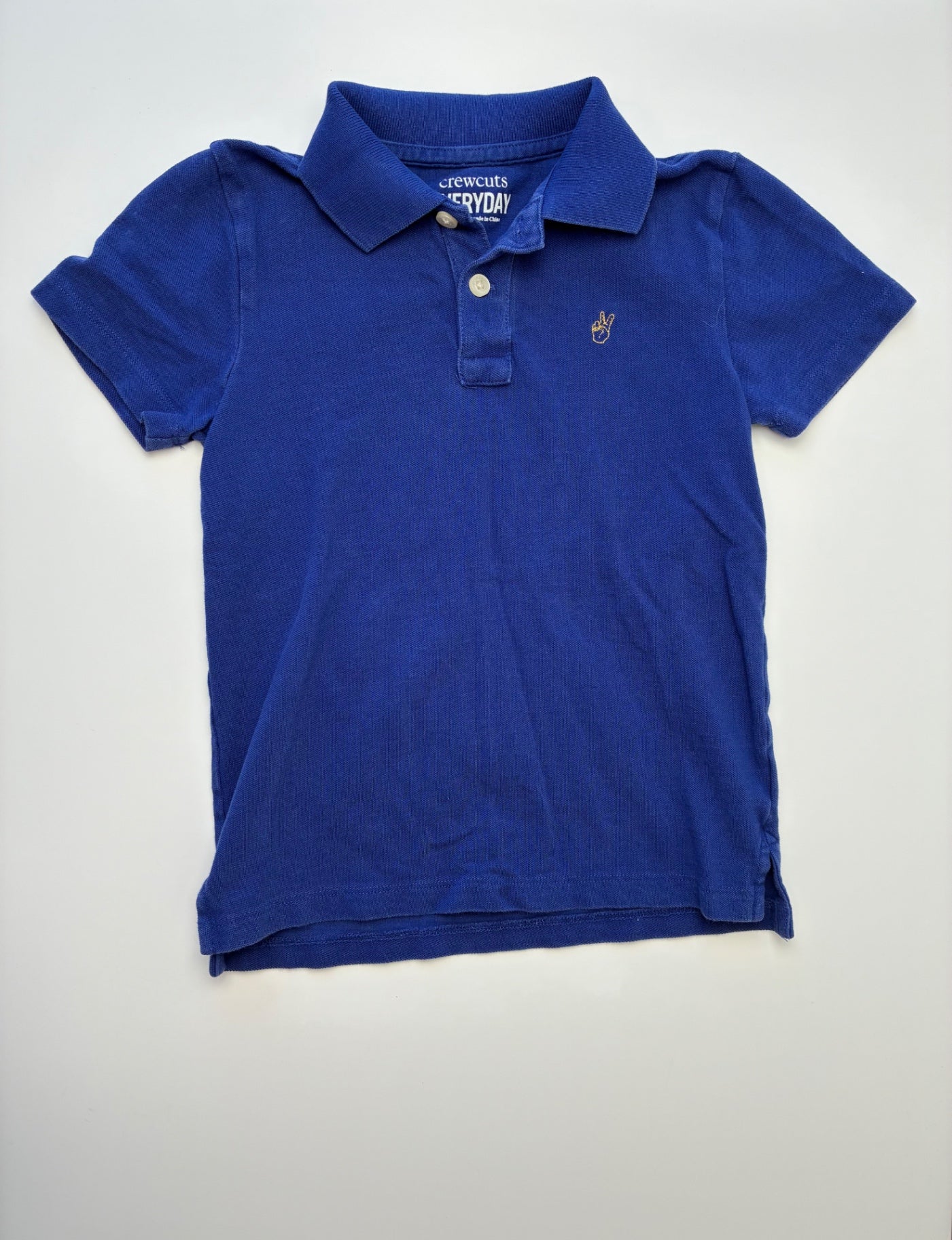 Crewcuts Shirt - Blue Solid Polo | size 4T/5T