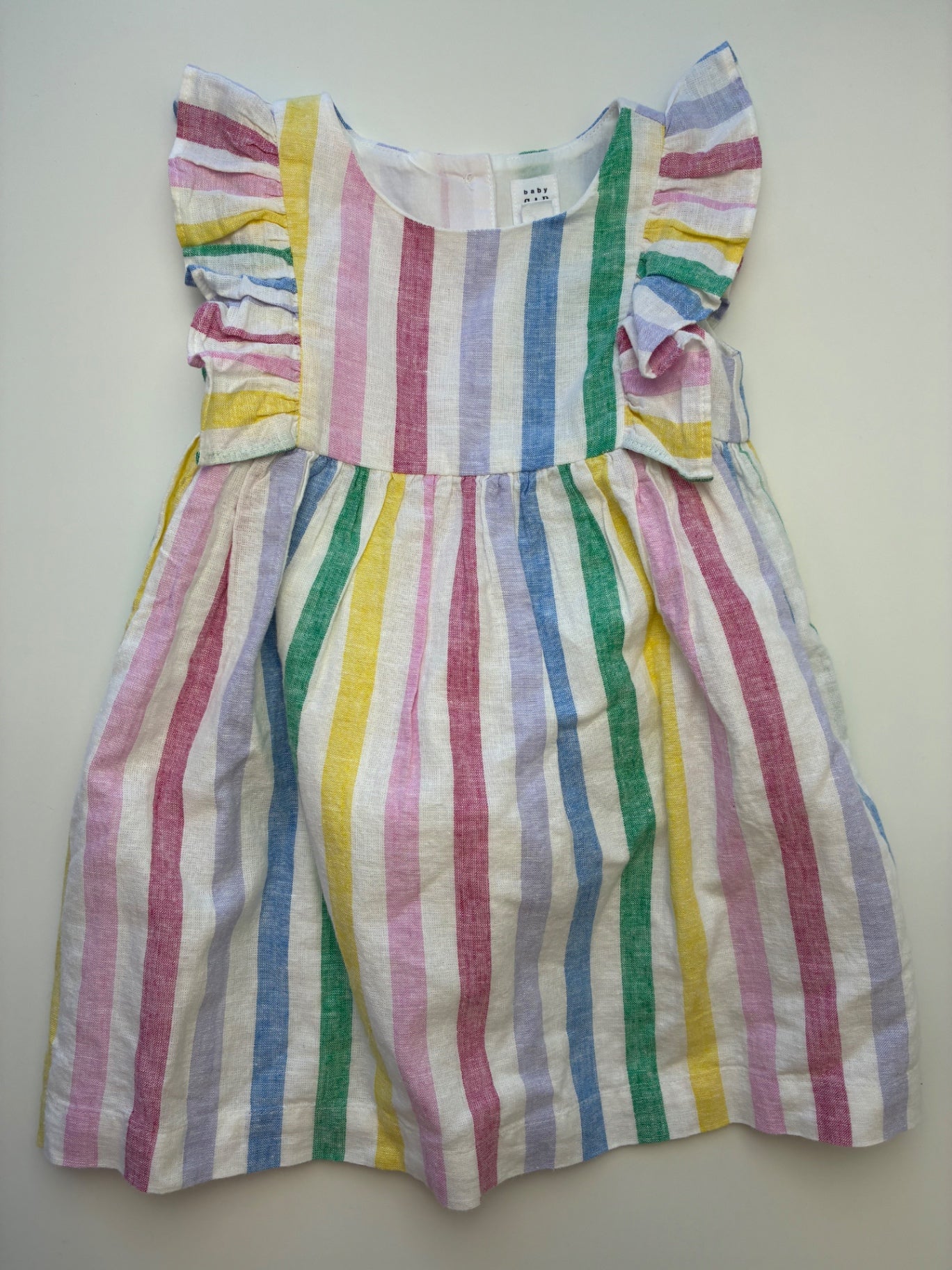 Baby Gap Dress - White Rainbow Stripe | size 3T