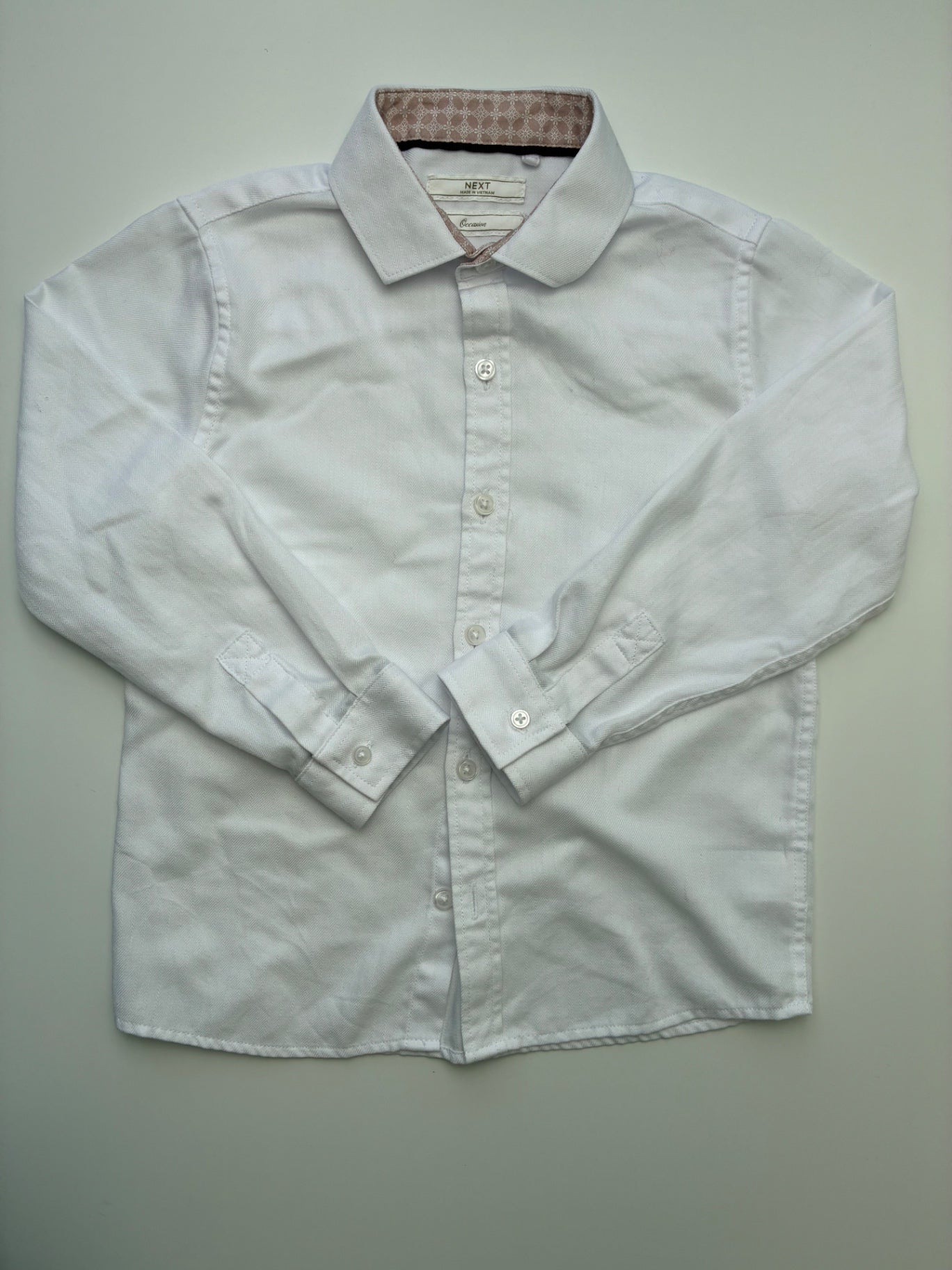 Next US Shirt - White Solid Button Up | size 4T/5T