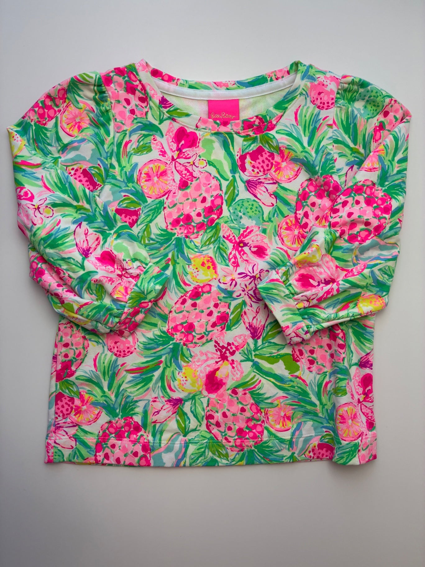 Lilly Pulitzer Shirt - Multicolor Floral 3/4 Sleeve | size 12/14